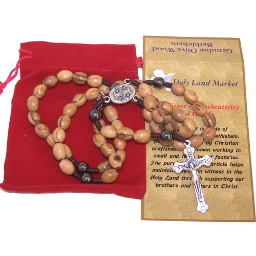 Rosary with Jerusalem Cross center and Hematite beads necklace - comes in velvet bag、mySite、topwebapps
