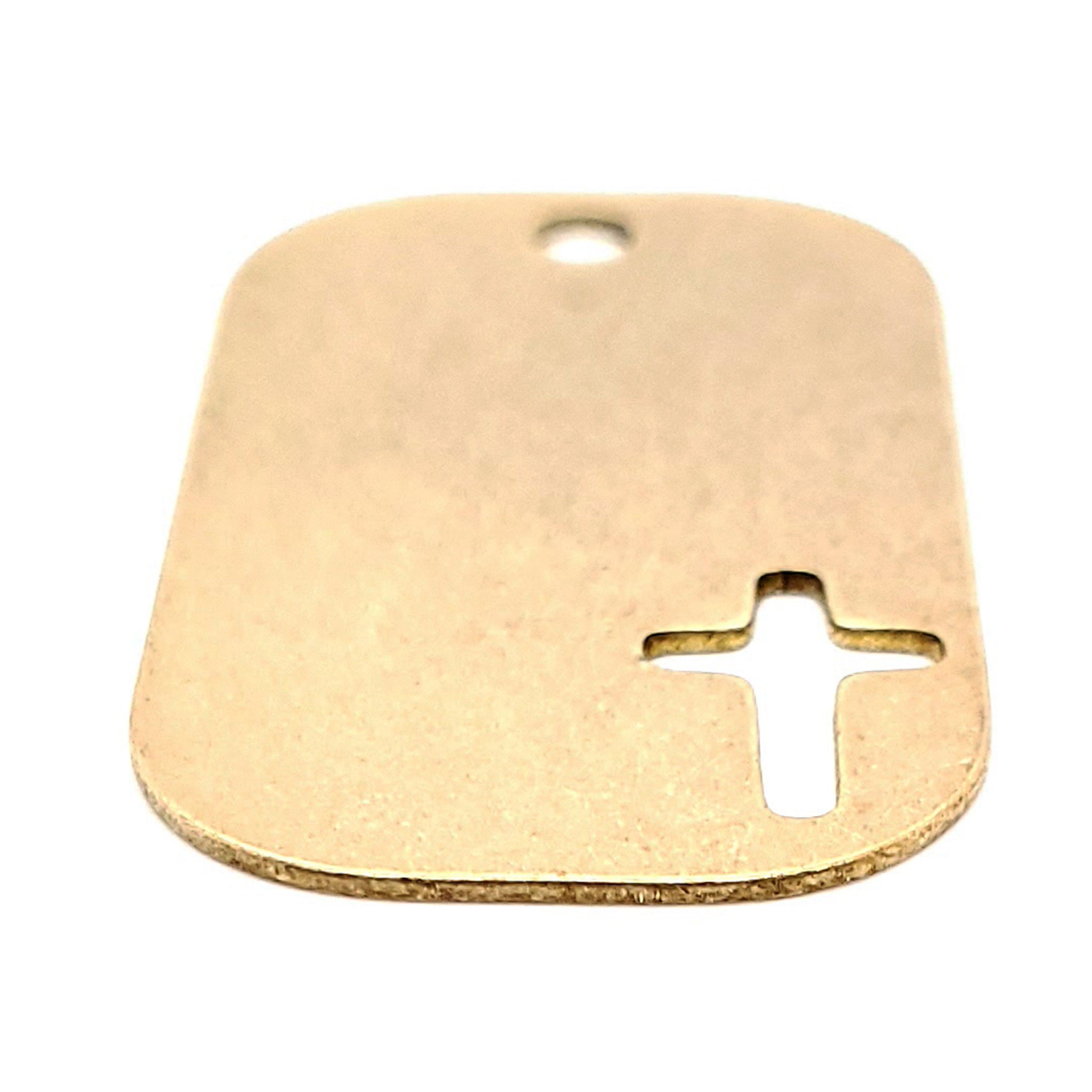 Brass Blank Cross Cutout Dog Tag Pendant / SBB0203、mySite、dreamappss