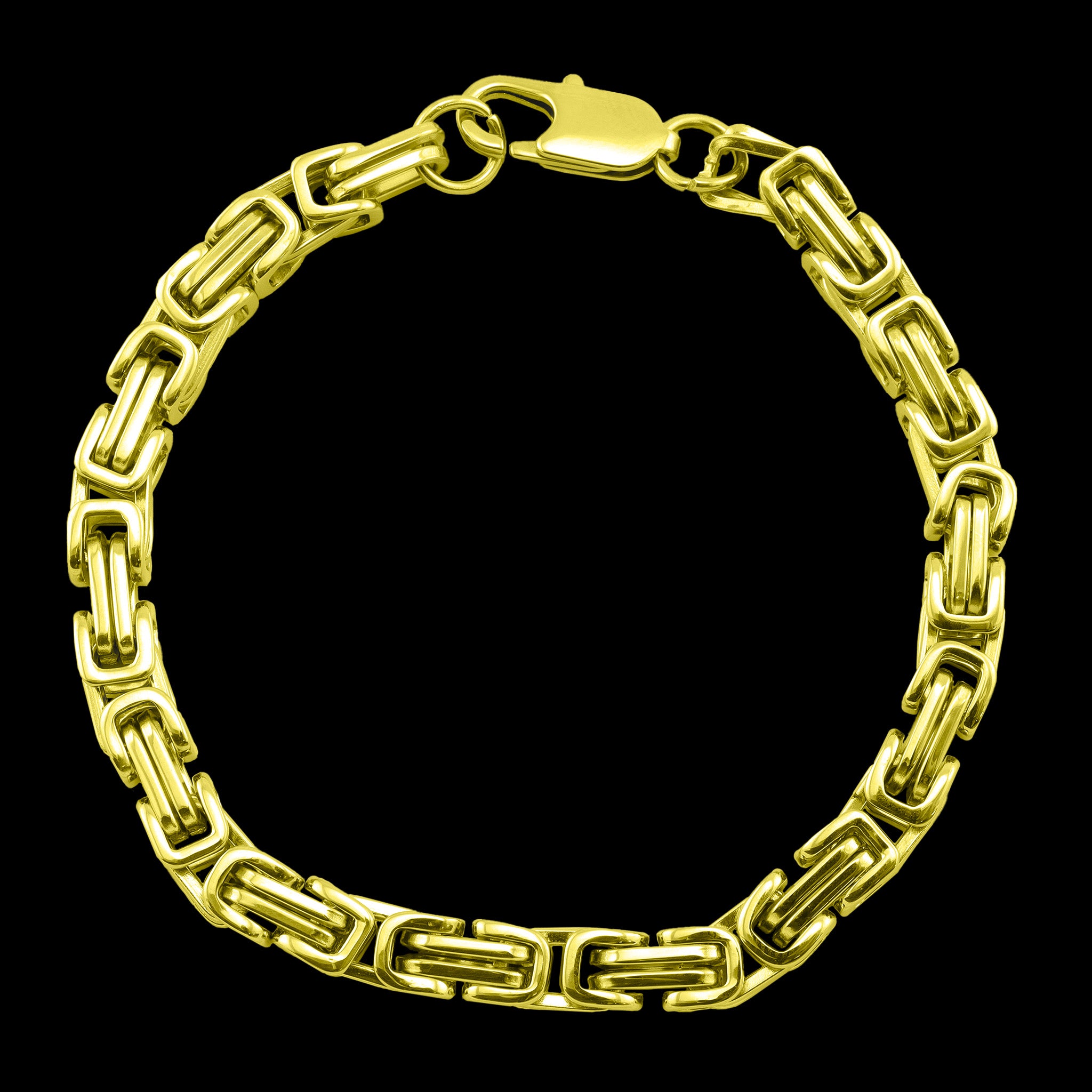 Stainless Steel 18K Gold PVD Coated Byzantine Chain Bracelet or Anklet / BRJ9088、mySite、dreamappss