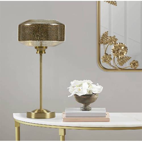 17" Mercury Glass Table Lamp Gold See below、、eastwooduniform