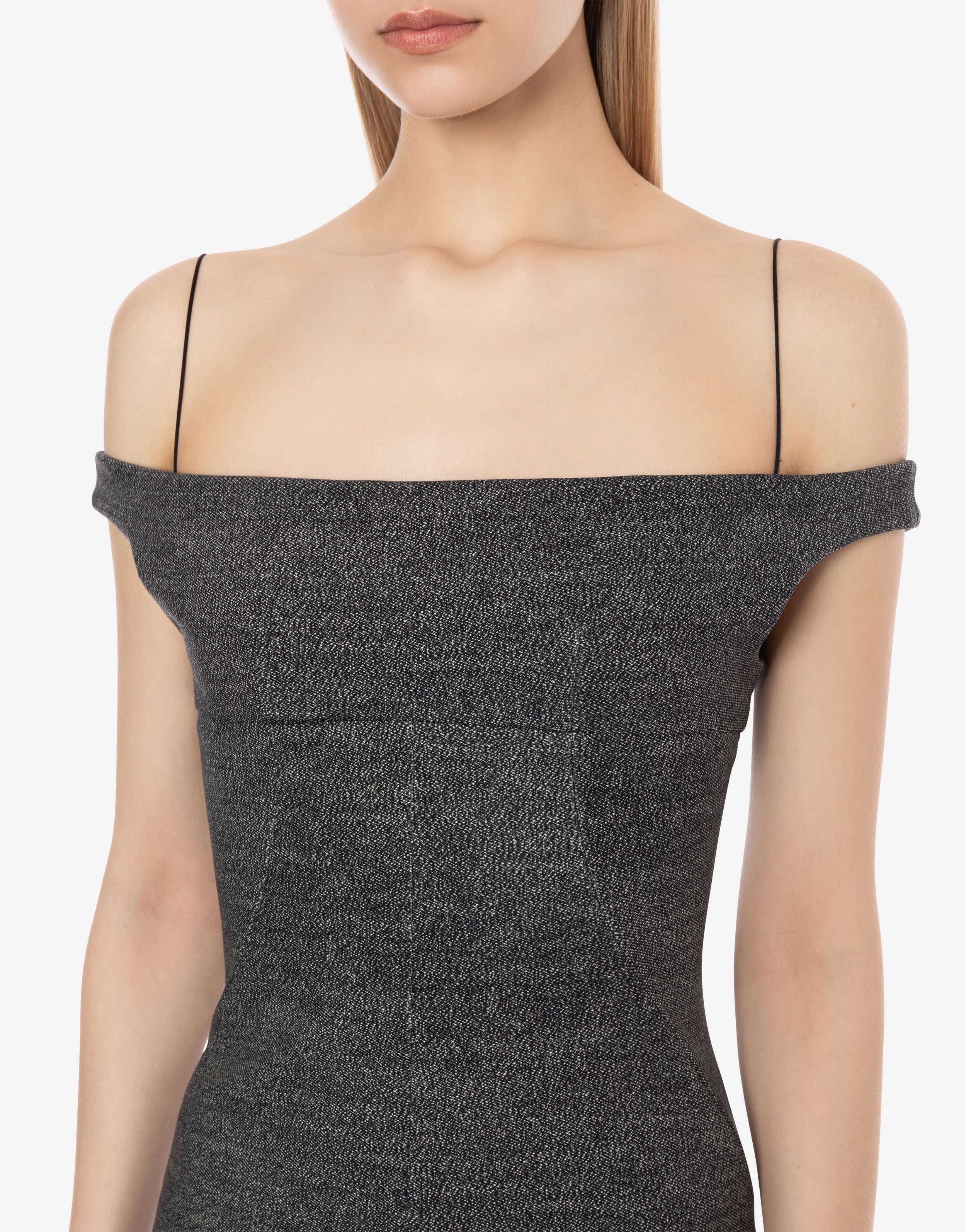 Abito off-the-shoulder in neoprene stampato、mySite、aoinhome