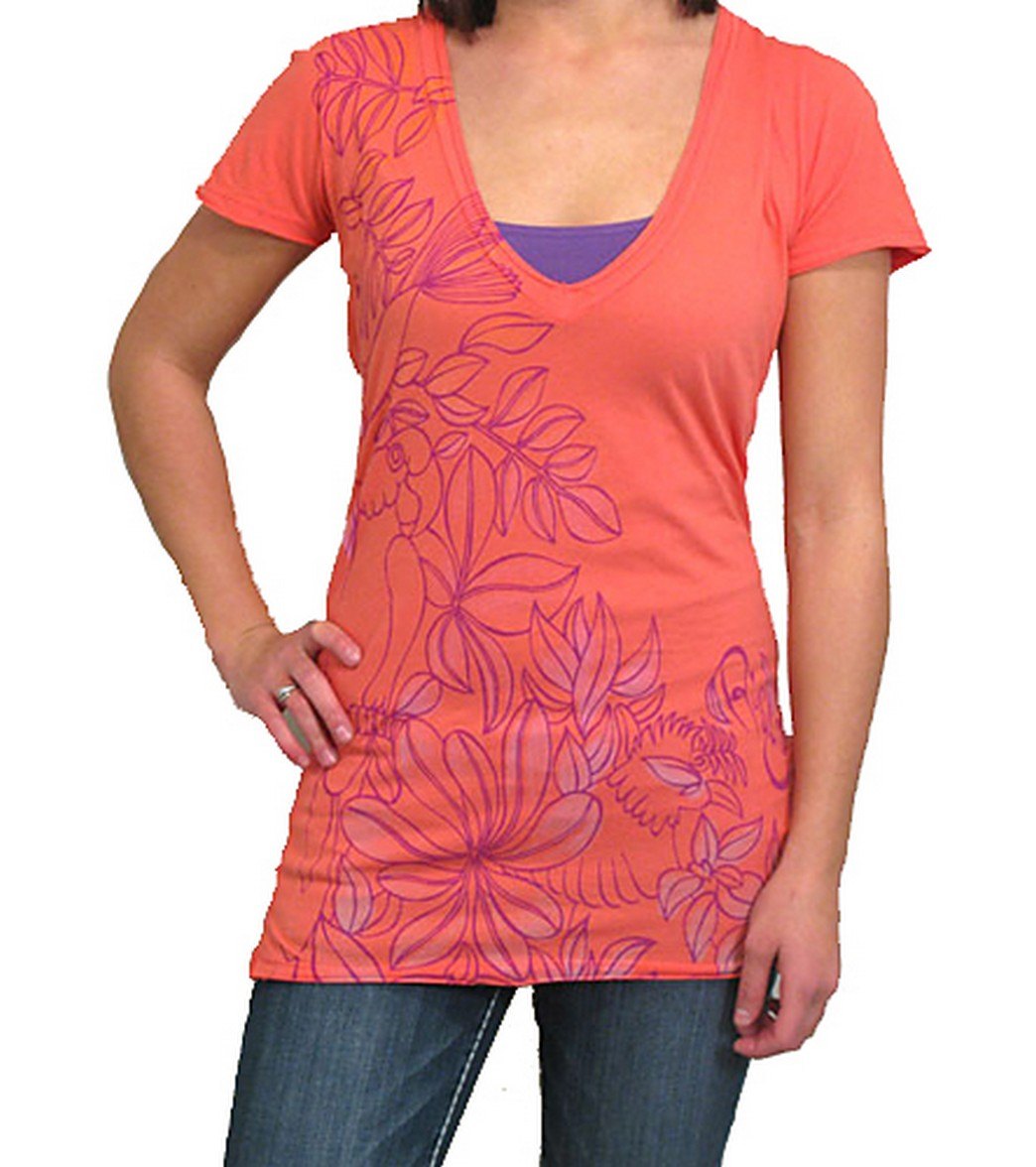 Rip Curl Girls' Miss April V Neck S/S T-Shirt、mySite、noshort