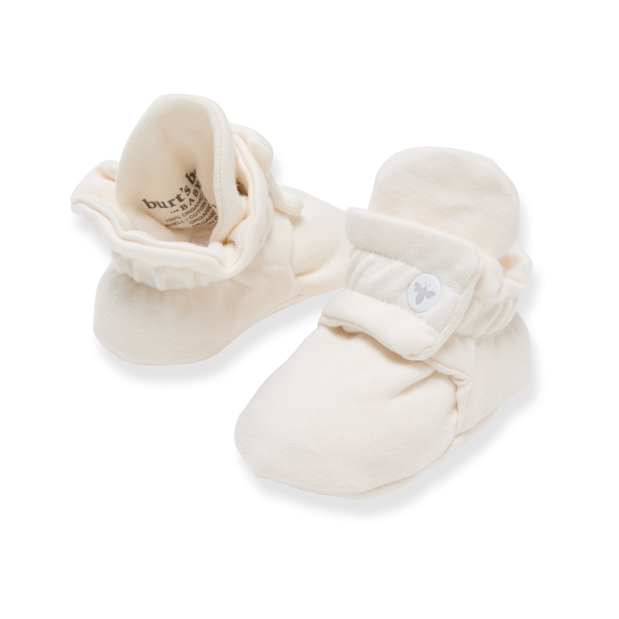 Solid Organic Cotton Baby Booties - Eggshell、mySite、g9winljtr