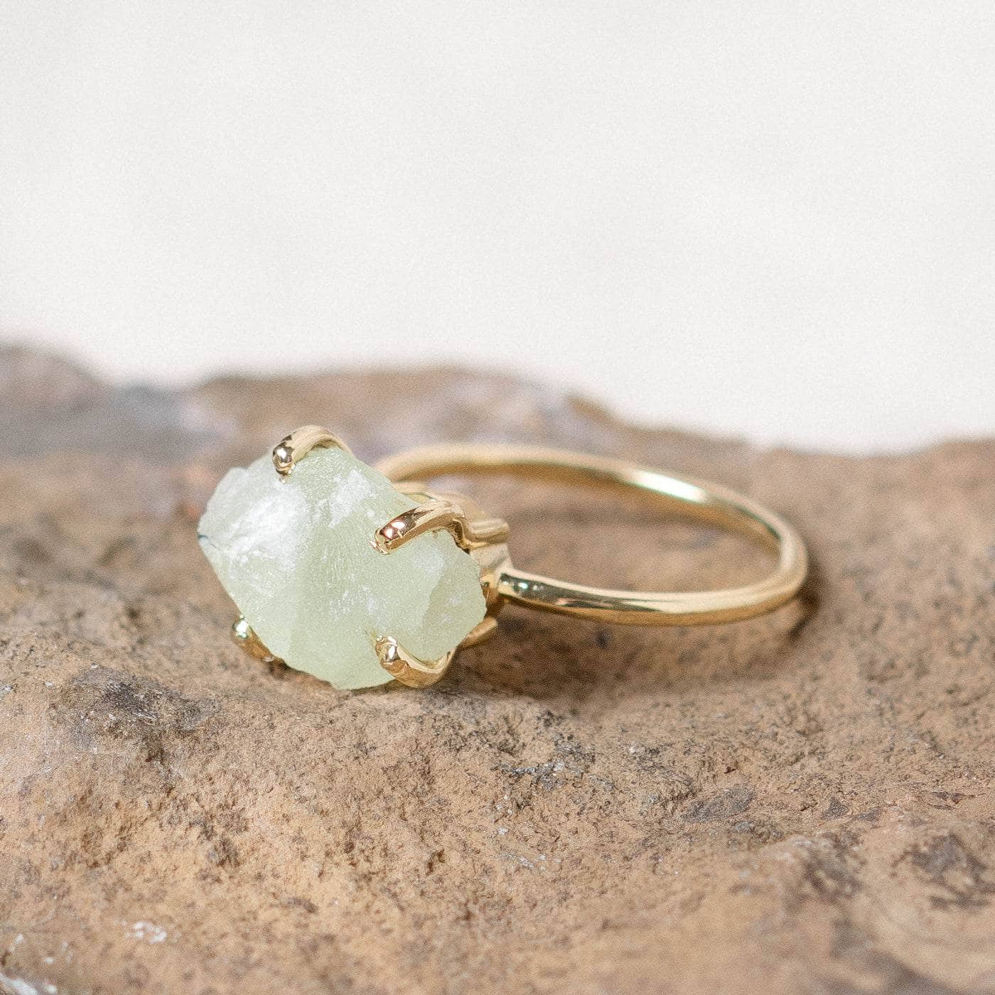 Prehnite Raw Freeform Gold or Silver Ring、mySite、hinf8tx79