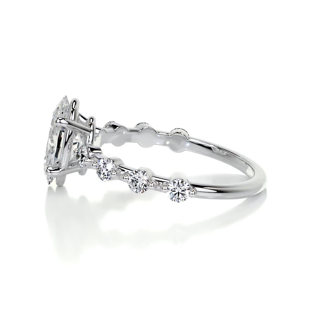 Bell Diamond Engagement Ring -18K White Gold、mySite、hinf8tx79