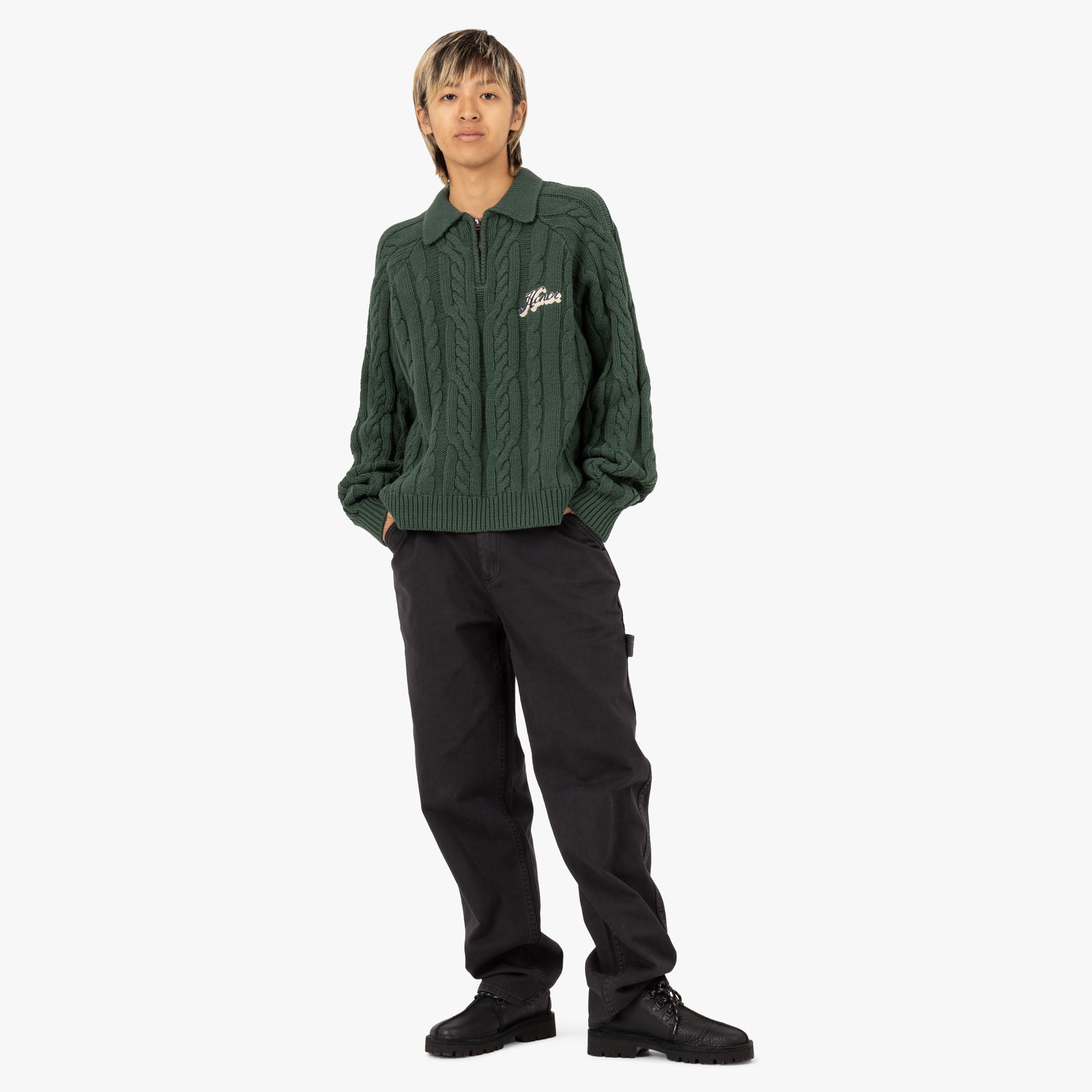  Honor The Gift Cable Zip Leisure Henley / Green、mySite、merchandisen