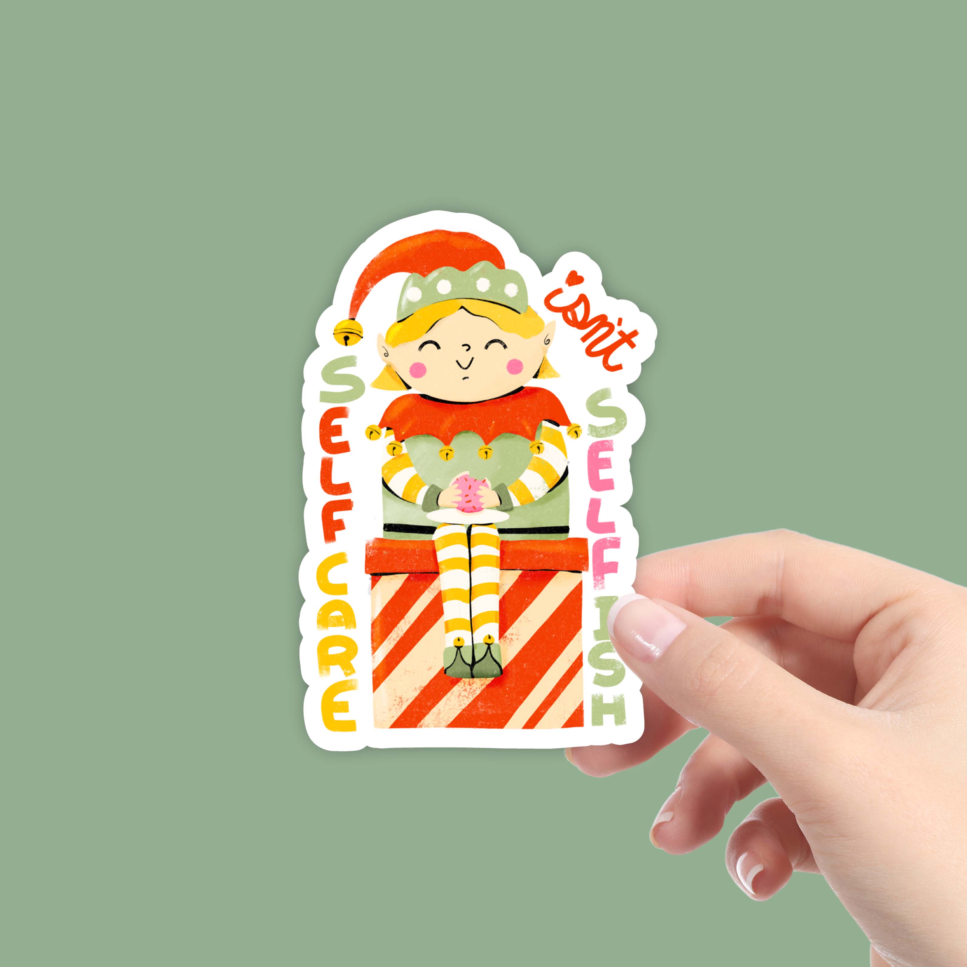  Self Care Isn't Selfish Elf - Holiday Sticker、mySite、elrpsem3k