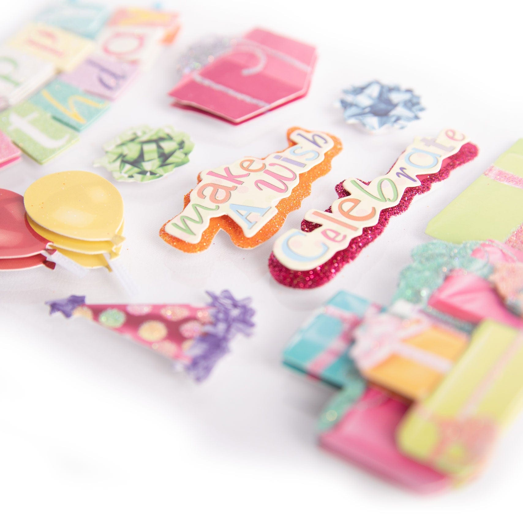  Scrapbook Stickers - 3D Happy Birthday、mySite、ghnorth