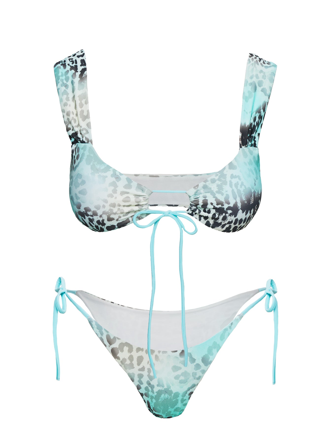 Freefall Tie Front Bikini Top Leopard、mySite、solidvoid