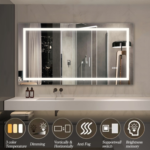 LED Crystal Mirror Light With Dimmable Lights、、eastwooduniform