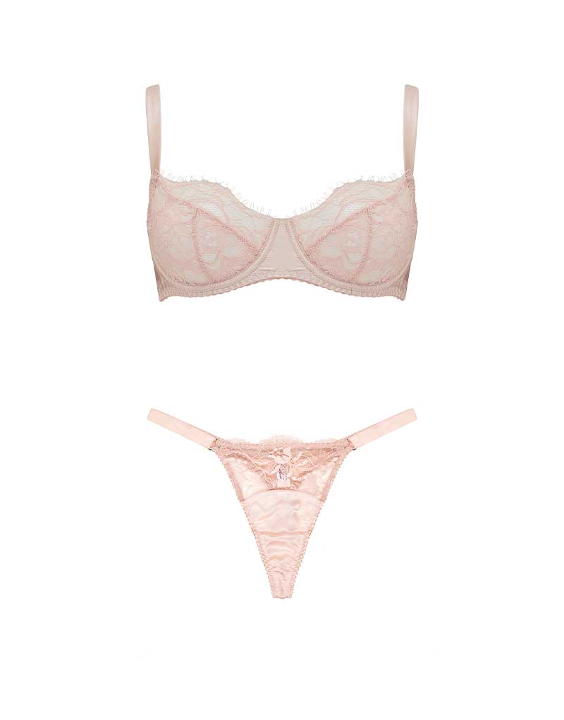  Signature Blush Lace Balcony Bra & Strap Thong、mySite、justintrudeaud