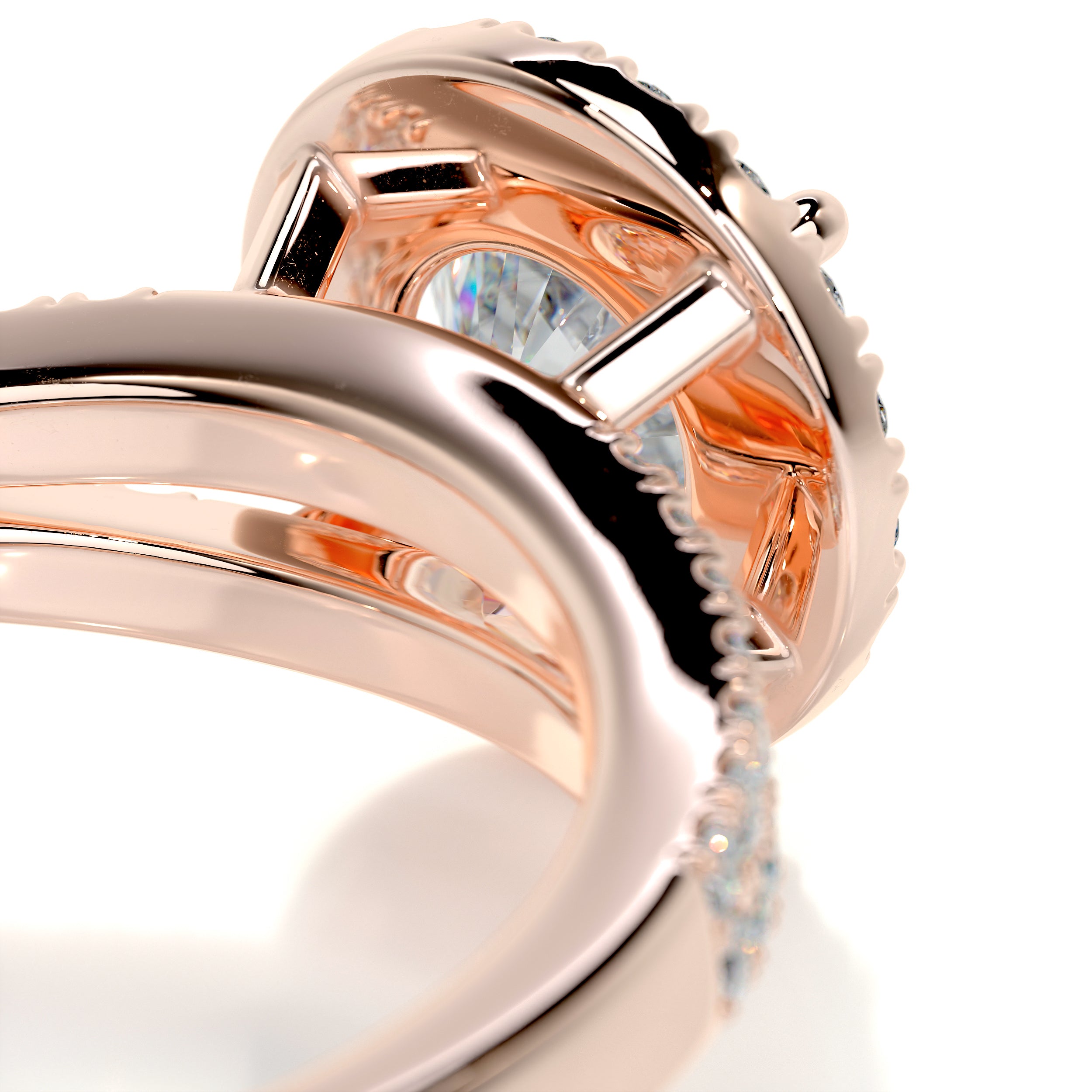 Hazel Moissanite & Diamond Ring -14K Rose Gold、mySite、hinf8tx79