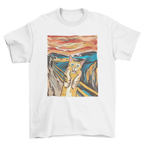 The Scream Parody Cat T-Shirt、mySite、camillekostekn