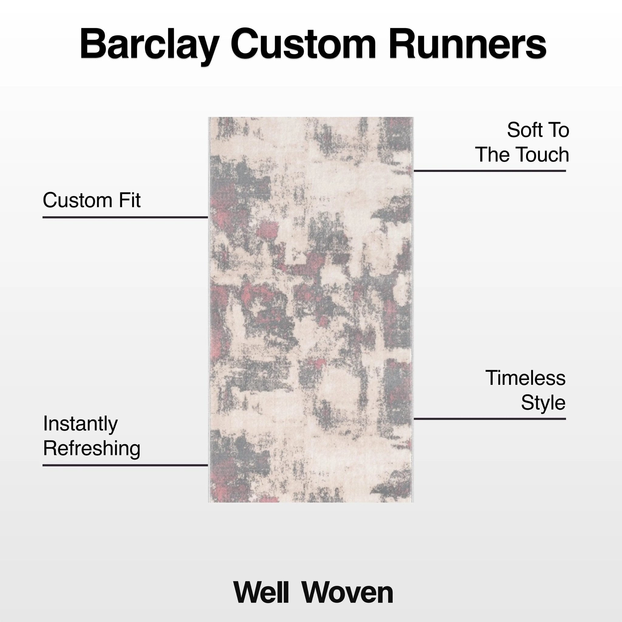 Custom Size Runner Kalia Abstract Modern Grey Blush 27 Inch Wide x Choose Your Length Hallway Runner Rug、mySite、gigharbornorthrealestate