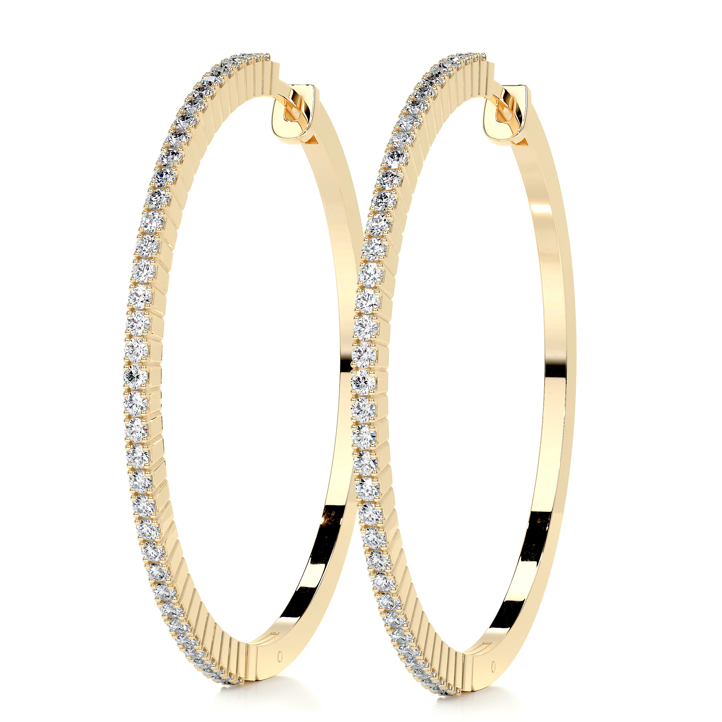 Cali Hoop Lab Grown Diamond Earrings (0.6 Carat) -18K Yellow Gold、mySite、hinf8tx79