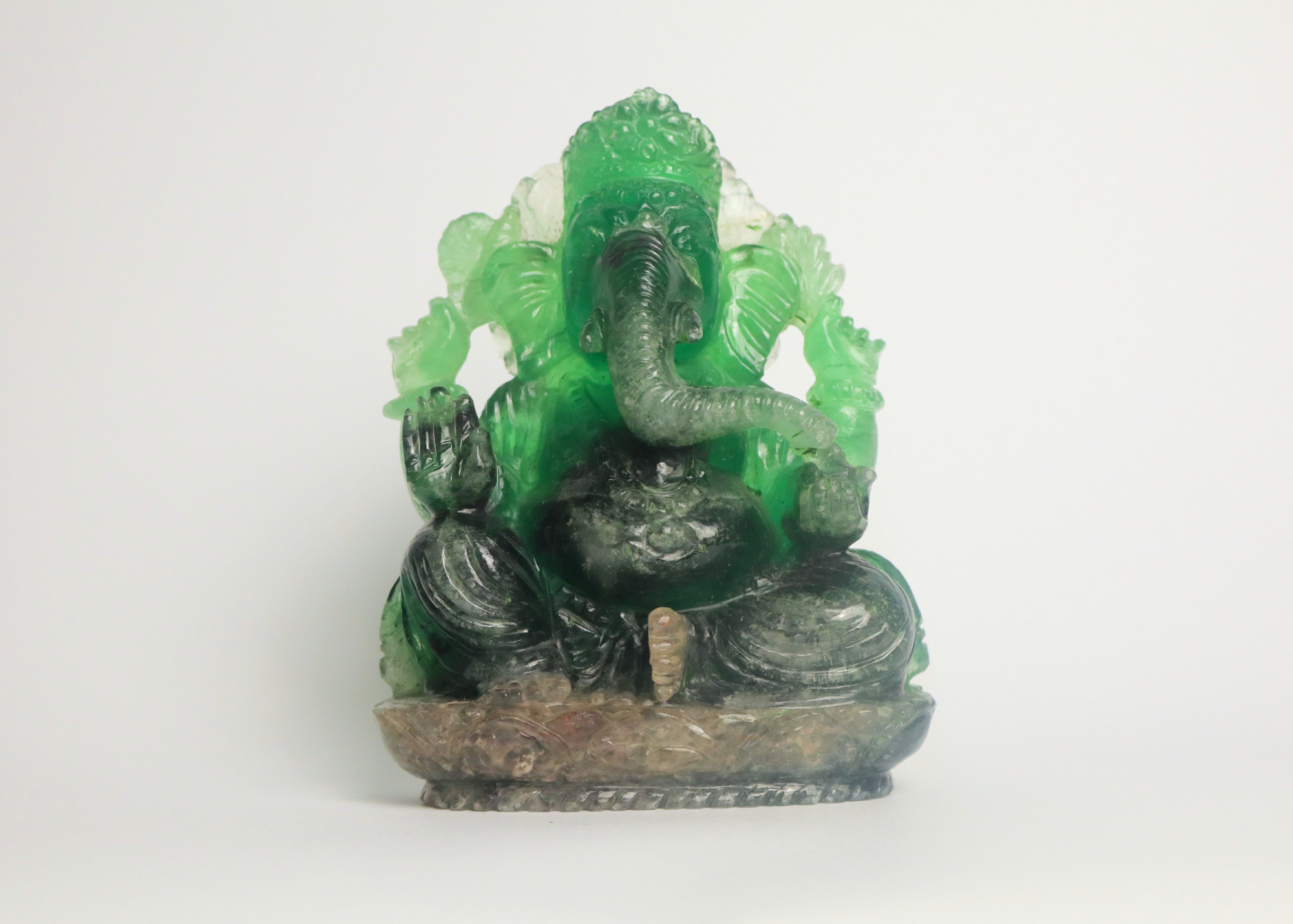 Ganesha Statue - Green Fluorite (16cm)、mySite、topwebapps