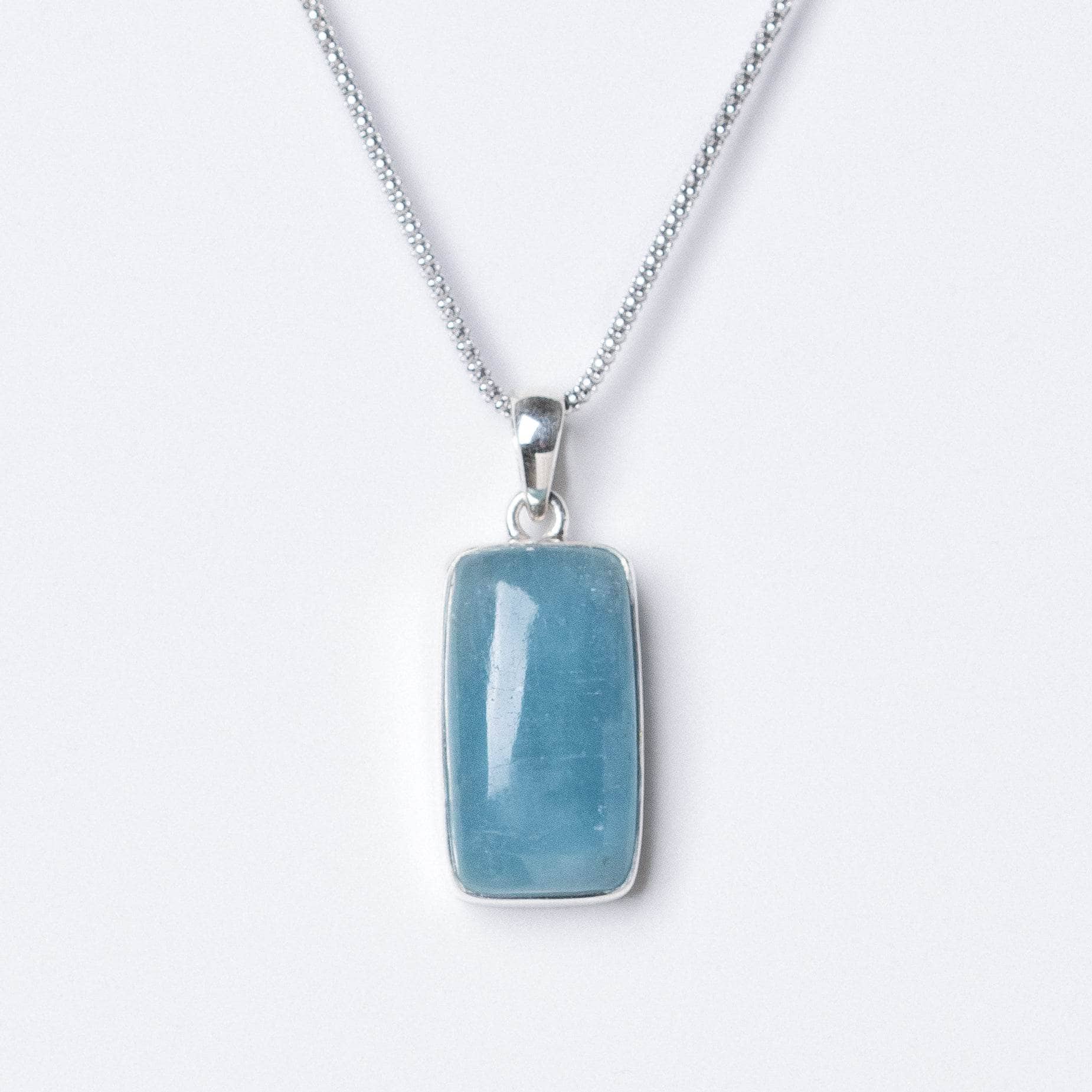 Aquamarine Rectangle Pendant Necklace、mySite、hinf8tx79
