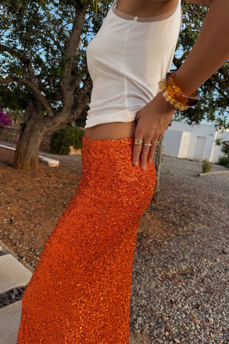 Orange Sequin Dorris Skirt、mySite、solidvoid