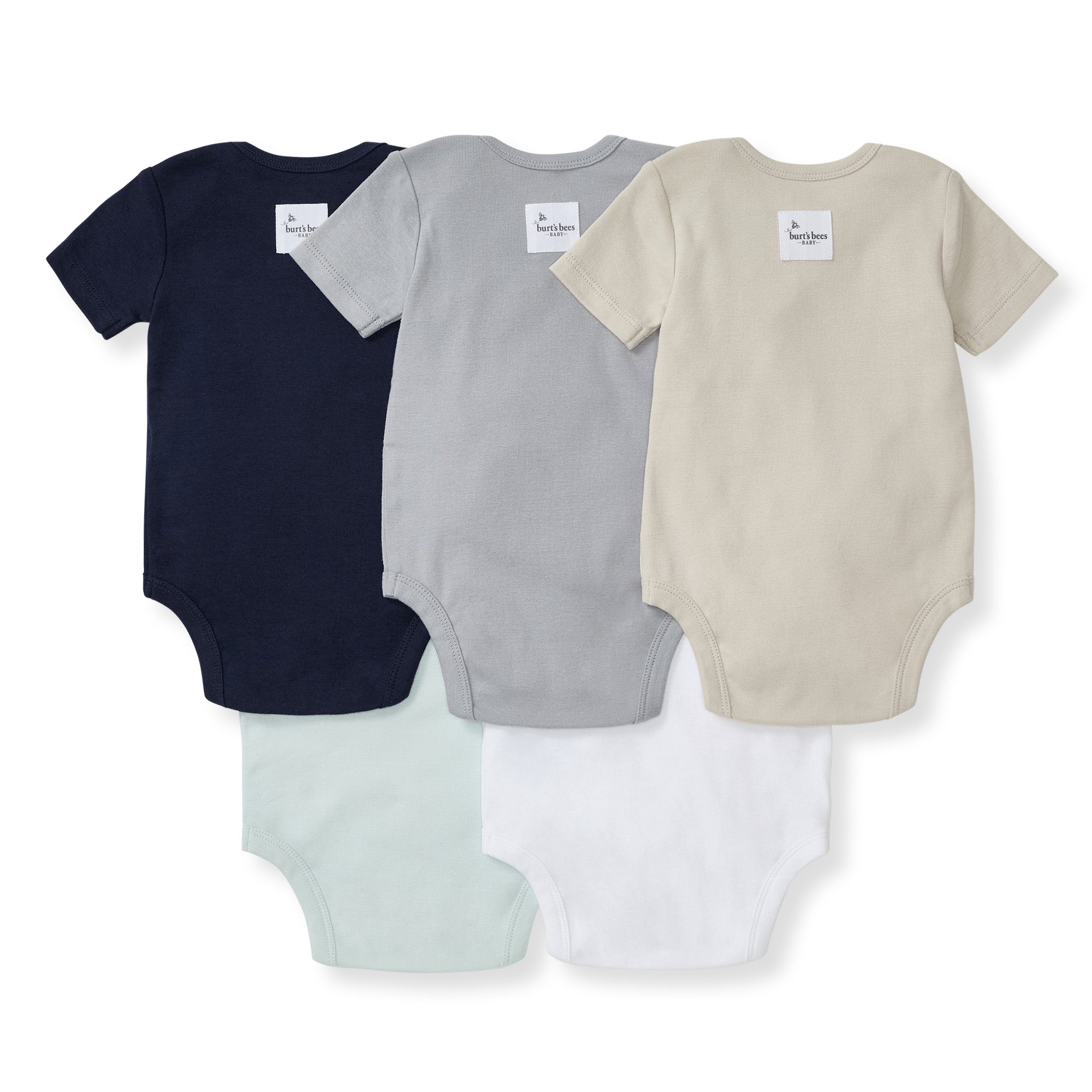  Solid Organic Cotton Short Sleeve Baby Bodysuits 5 Pack - Midnight、mySite、layawaytickets