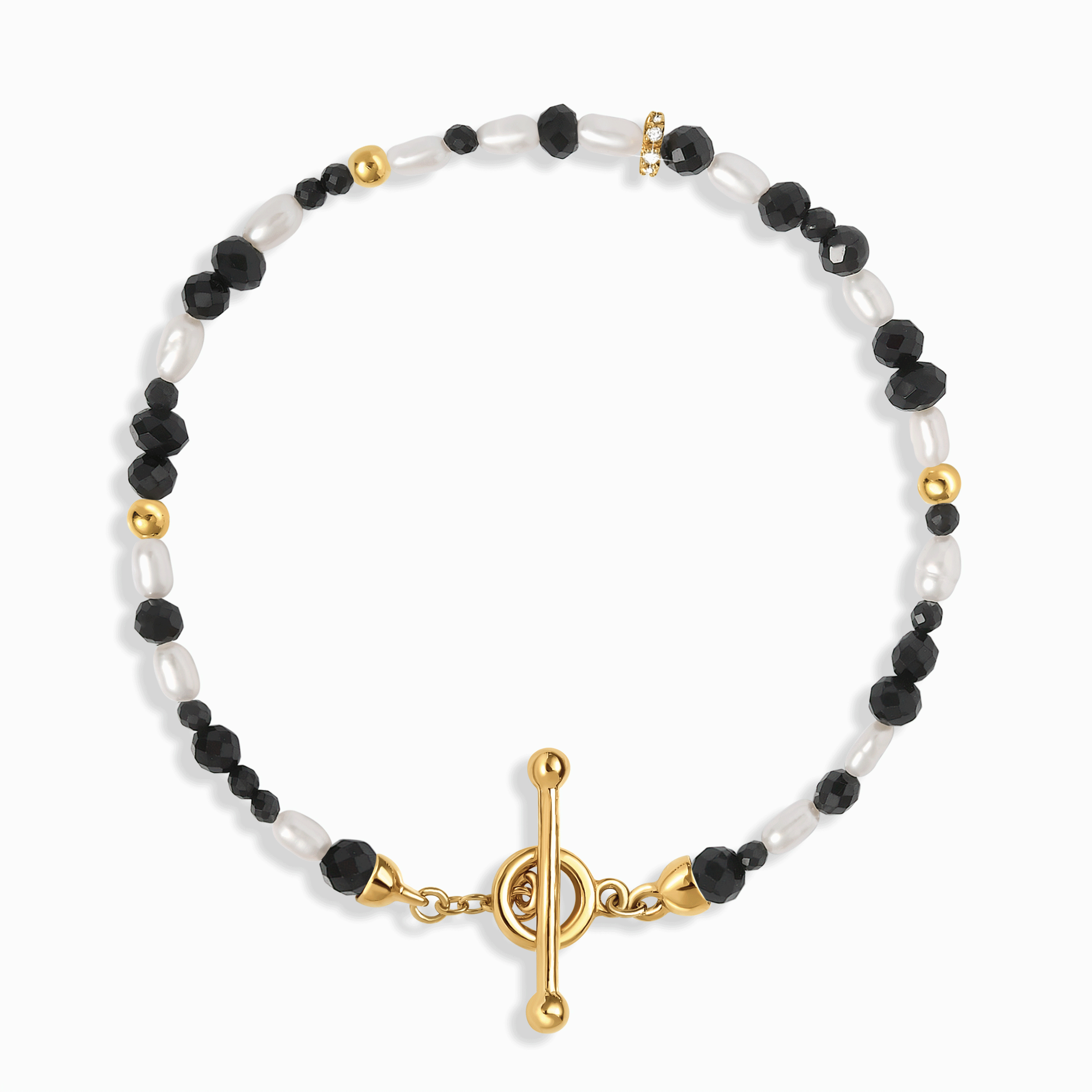 Black Obsidian Rice Pearl T-Lock Beads Bracelet - Power Flow、mySite、hinf8tx79