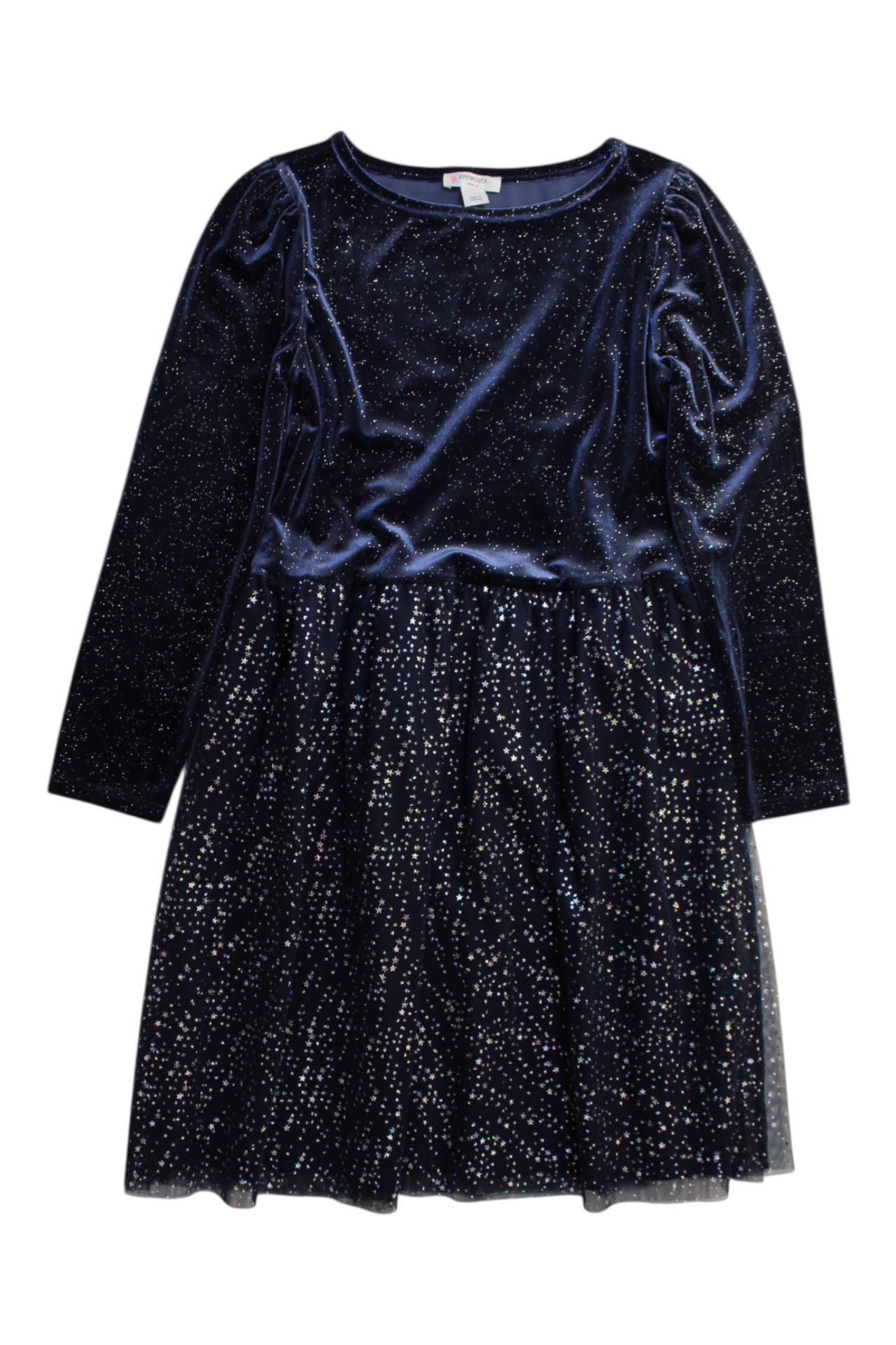 Crewcuts Sparkly Velvet Long Sleeve Dress, Size 8-19Y、mySite、g9winljtr