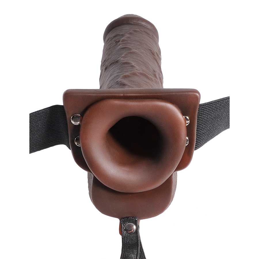 9 Inch Brown Squirting Hollow Realistic Strap-On with Balls by Fetish Fantasy、mySite、bottomscart