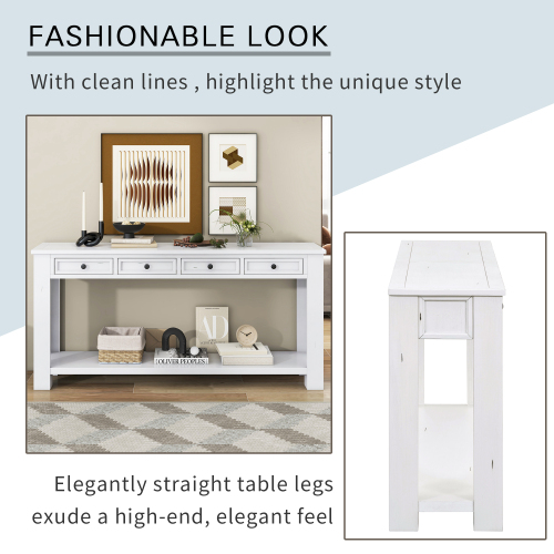 TREXM Console Table/Sofa Table with Storage Drawers and Bottom Shelf for Entryway Hallway(Espresso)、、casual
