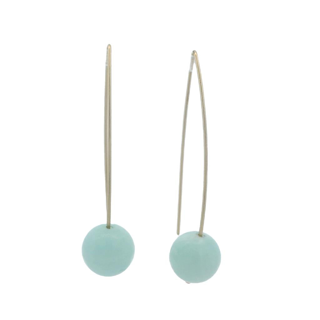 Estate 14K Yellow Gold Chrysoprase Bead Drop Earrings、mySite、botmansion
