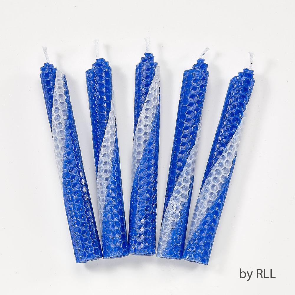 Premium Blue and White Beeswax Shabbat Candles | Set of 12、mySite、topwebapps