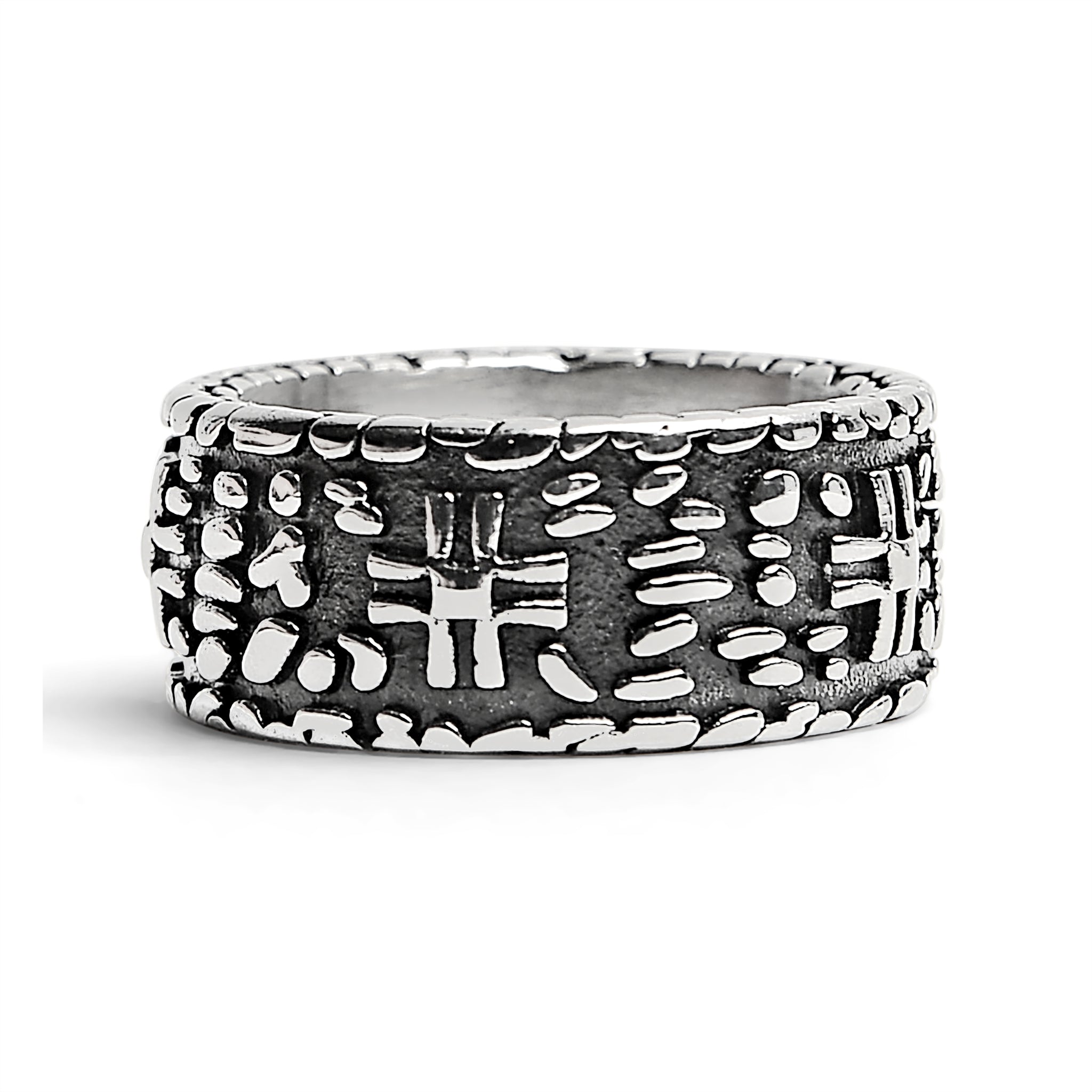 Detailed Cross In Stone Wall Stainless Steel Ring / SCR2219、mySite、dreamappss