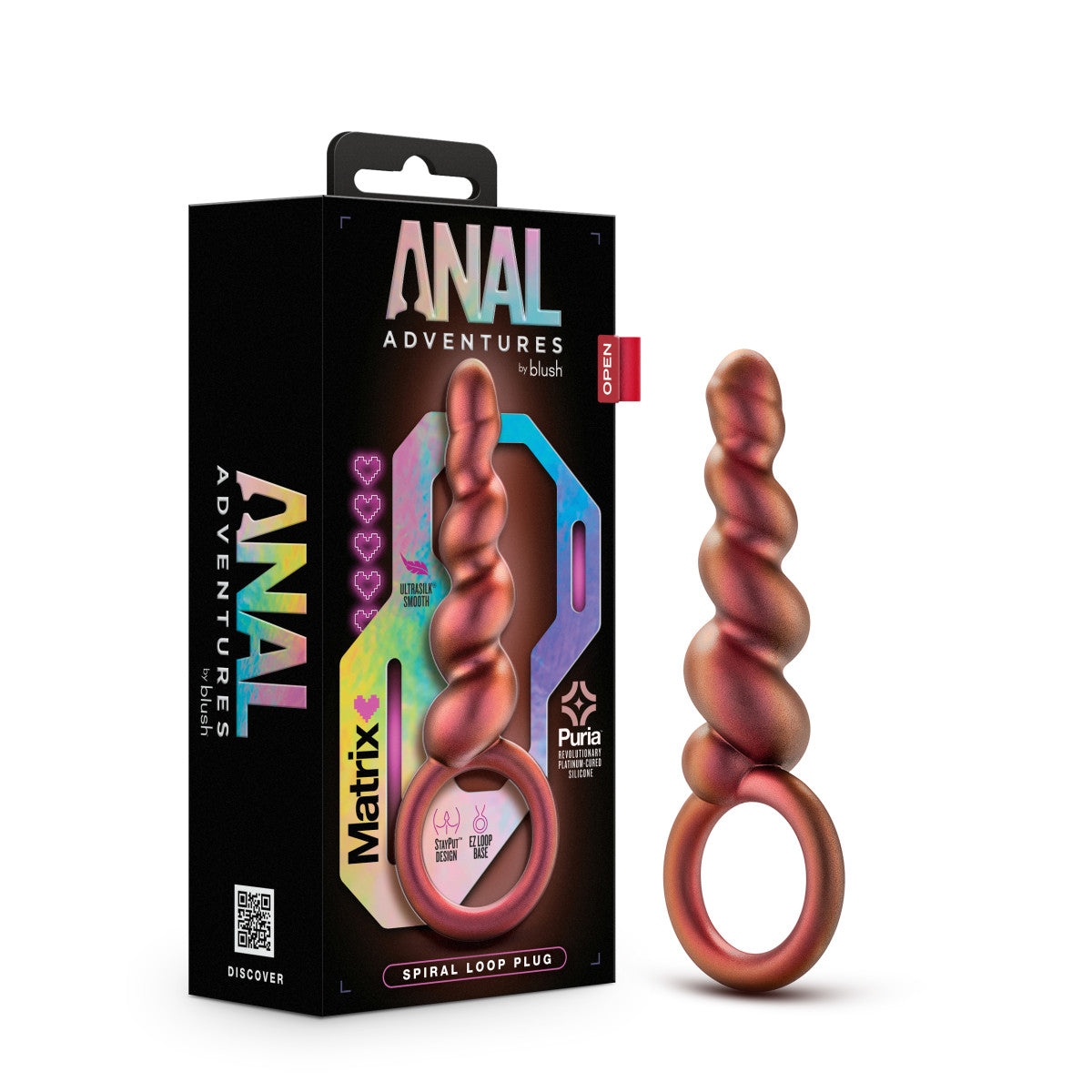 Anal Adventures Matrix By Blush® | Spiral Loop Copper 5.25-Inch Anal Plug、mySite、bottomscart
