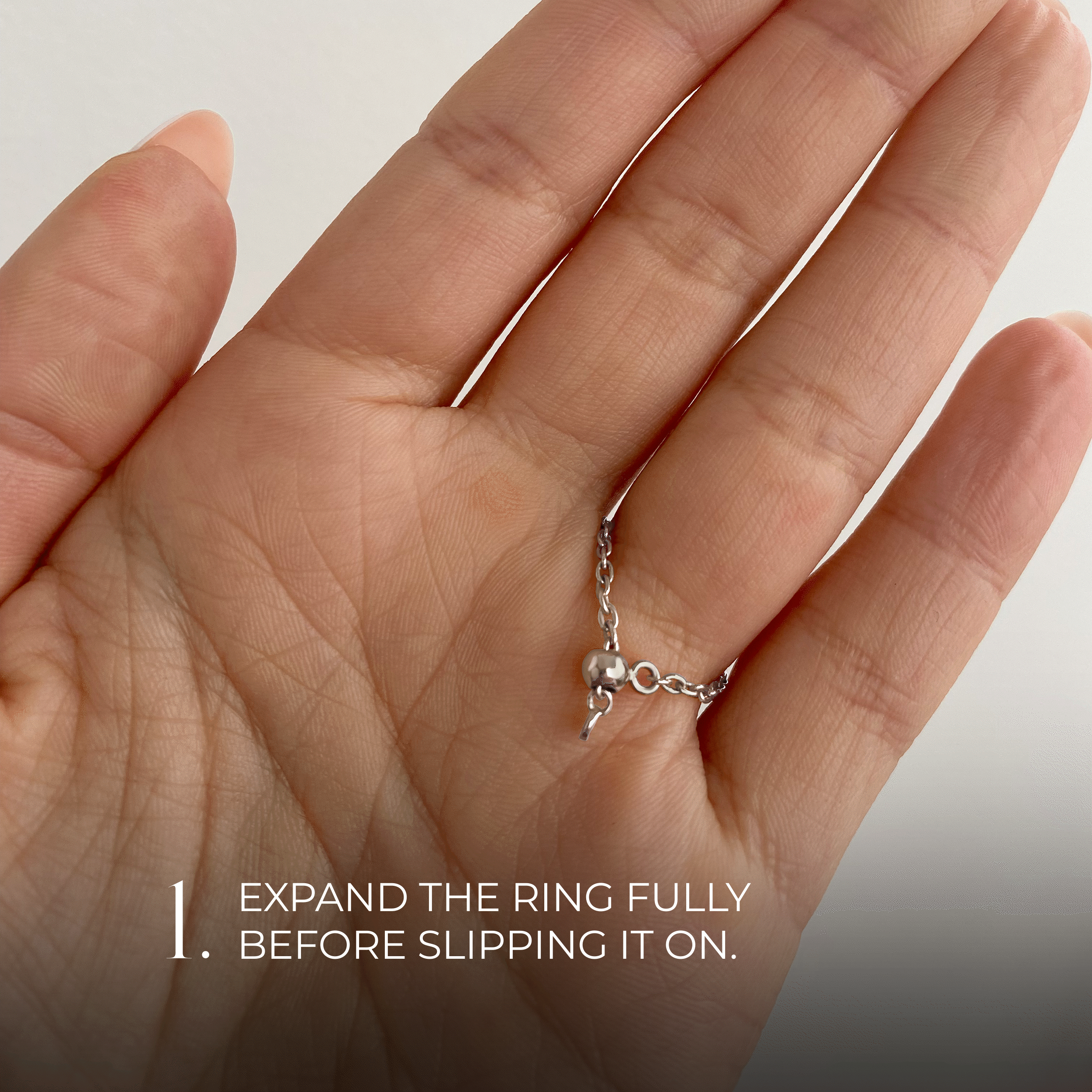 Moonstone Adjustable Chain Ring - Love、mySite、hinf8tx79