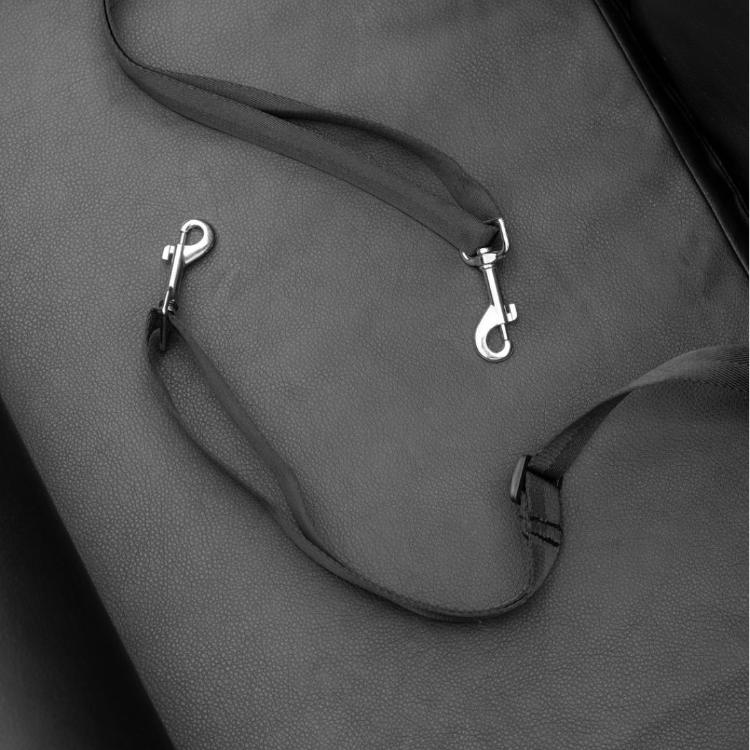 PupProtector™ Faux Leather Memory Foam Dog Car Bed - Black、mySite、solidvoid