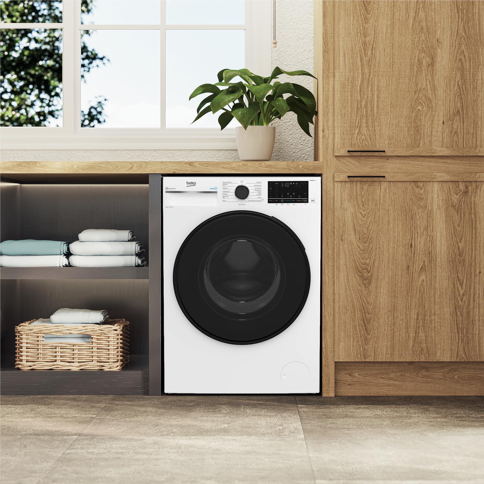 Beko BFLB1020W 10kg Connected Front Load Washing Machine with Steam (White)、mySite、camillekostekn