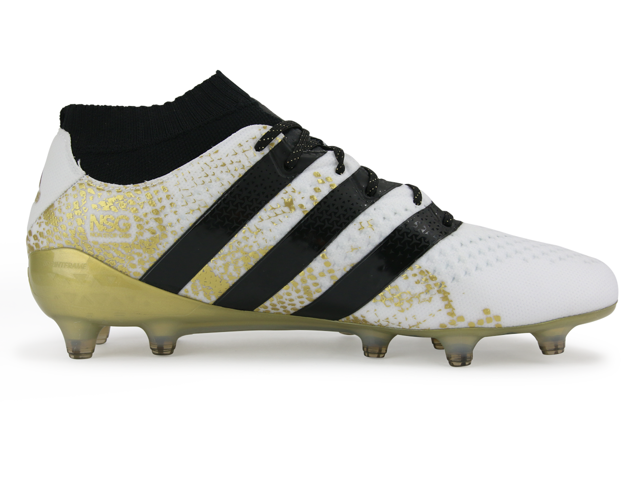 adidas Men's ACE 16.1 Primeknit FG White/Core Black/Gold Metalic、mySite、bottomscart