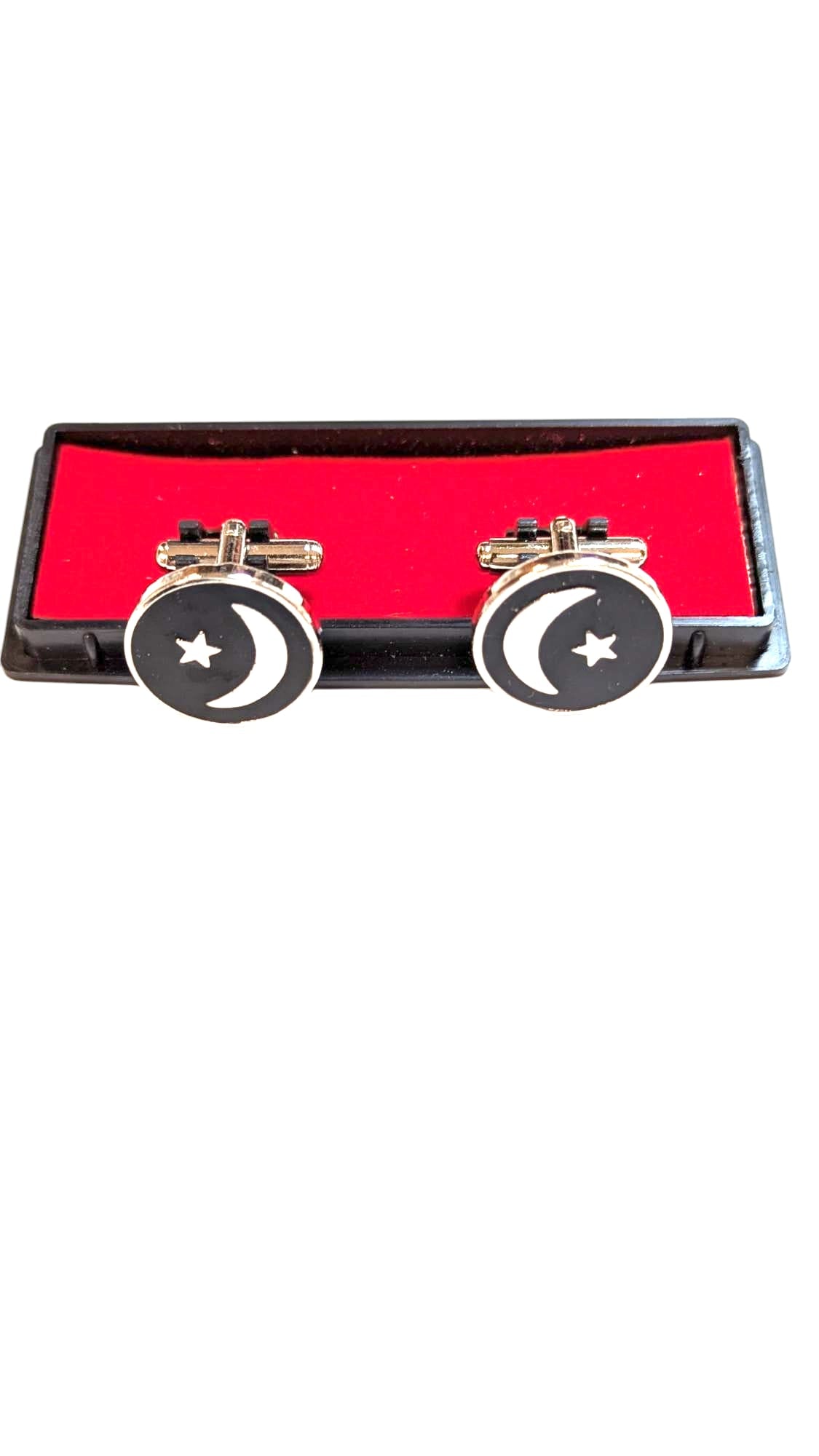 Dupsie's Nyota Moon and Star Black and Silver pair of Cufflinks DPCLMS5、mySite、solidvoid