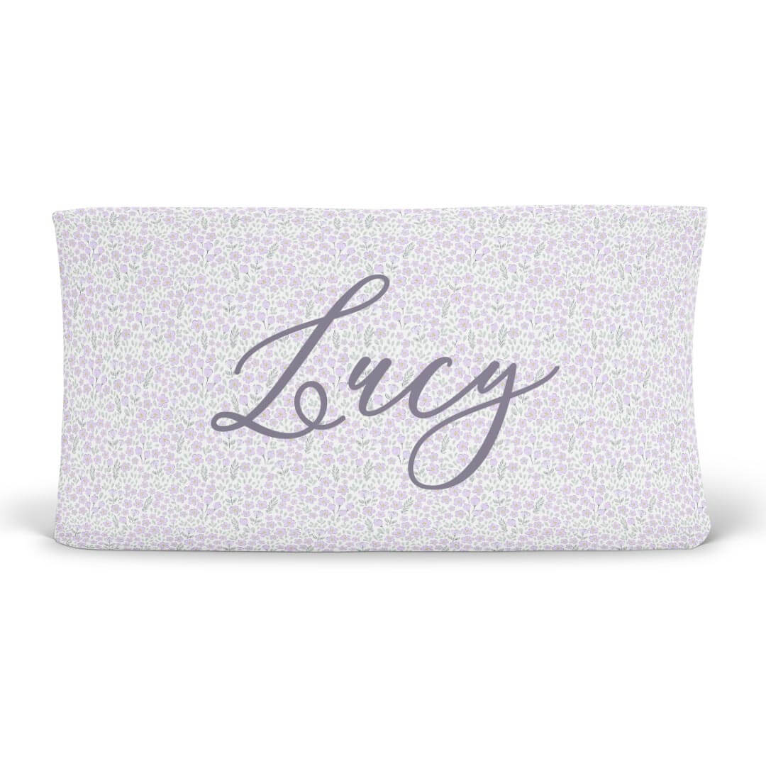 Lilac Meadow Personalized Changing Pad Cover、mySite、layawaytickets