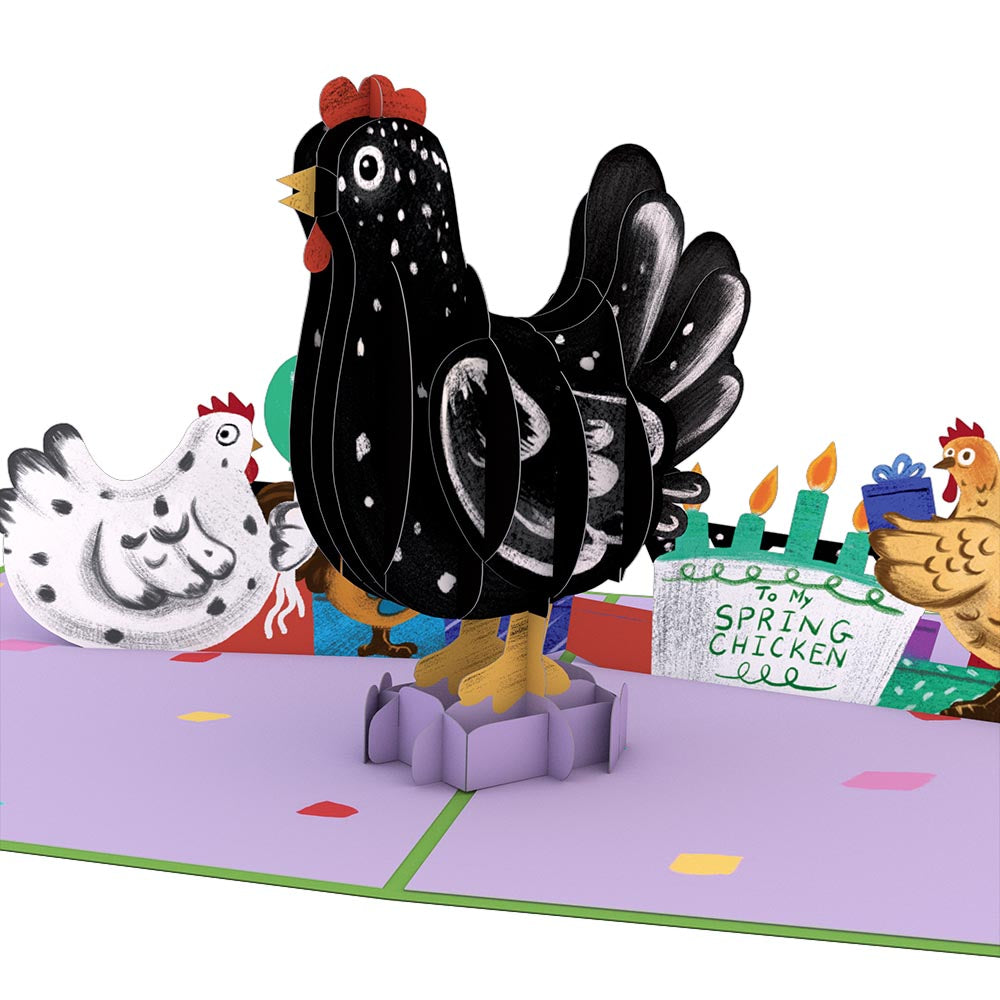 Happy Birthday To My Spring Chicken Pop-Up Card and Sentiment Set、mySite、solidvoid