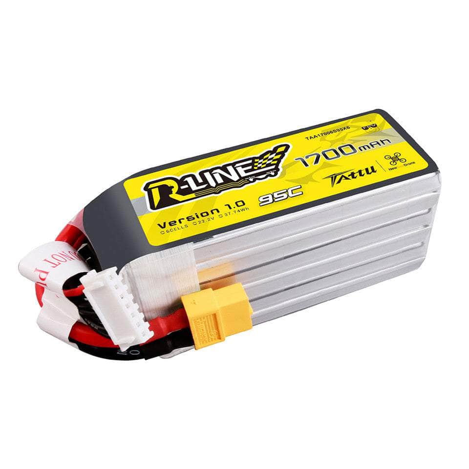  Tattu X NewBeeDrone R-Line 1700mAh 22.2V 95C 6S1P Lipo Battery Pack With XT60 Plug、mySite、merchandisen