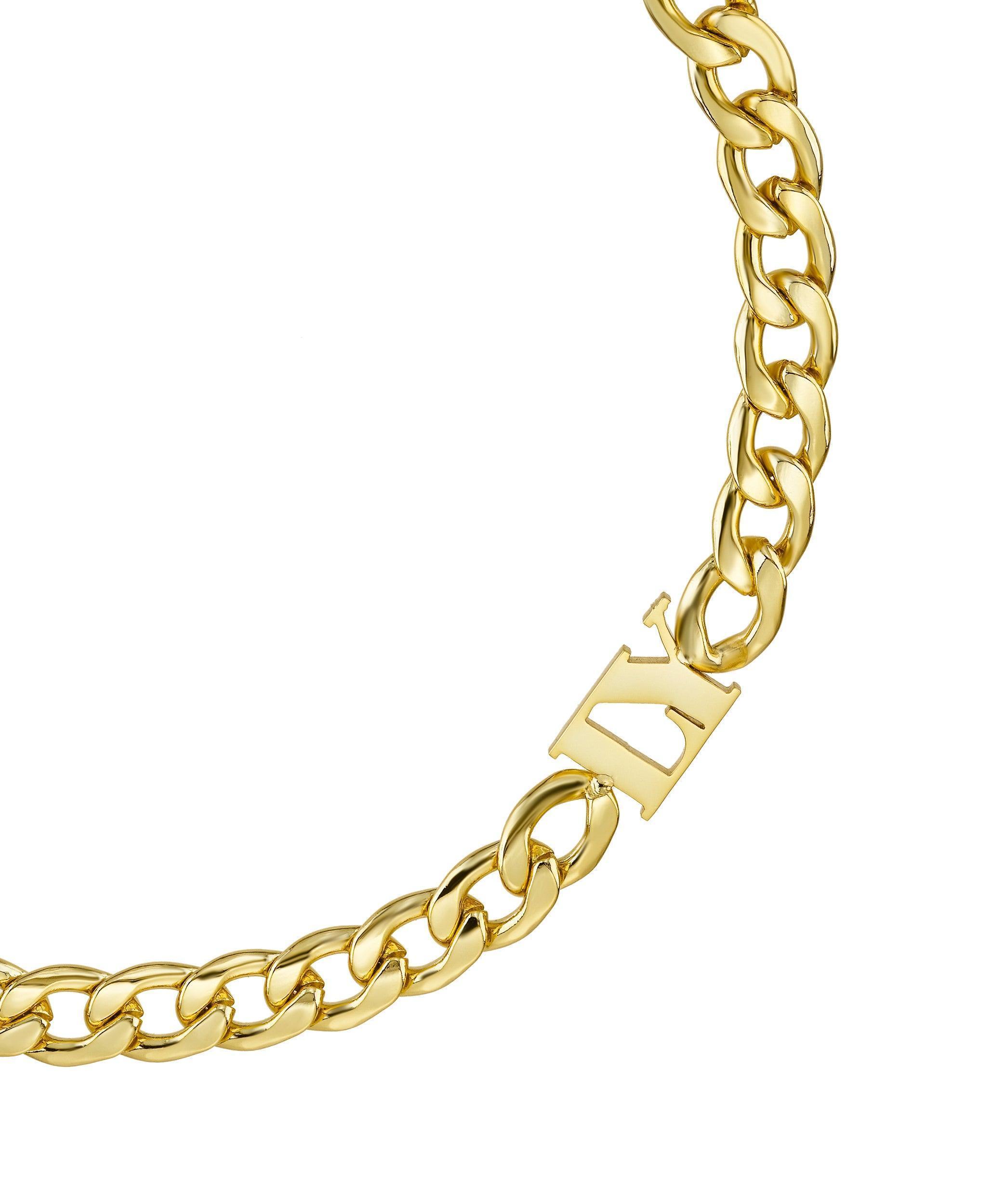  Bold Letters Bracelet 18ct Gold Vermeil