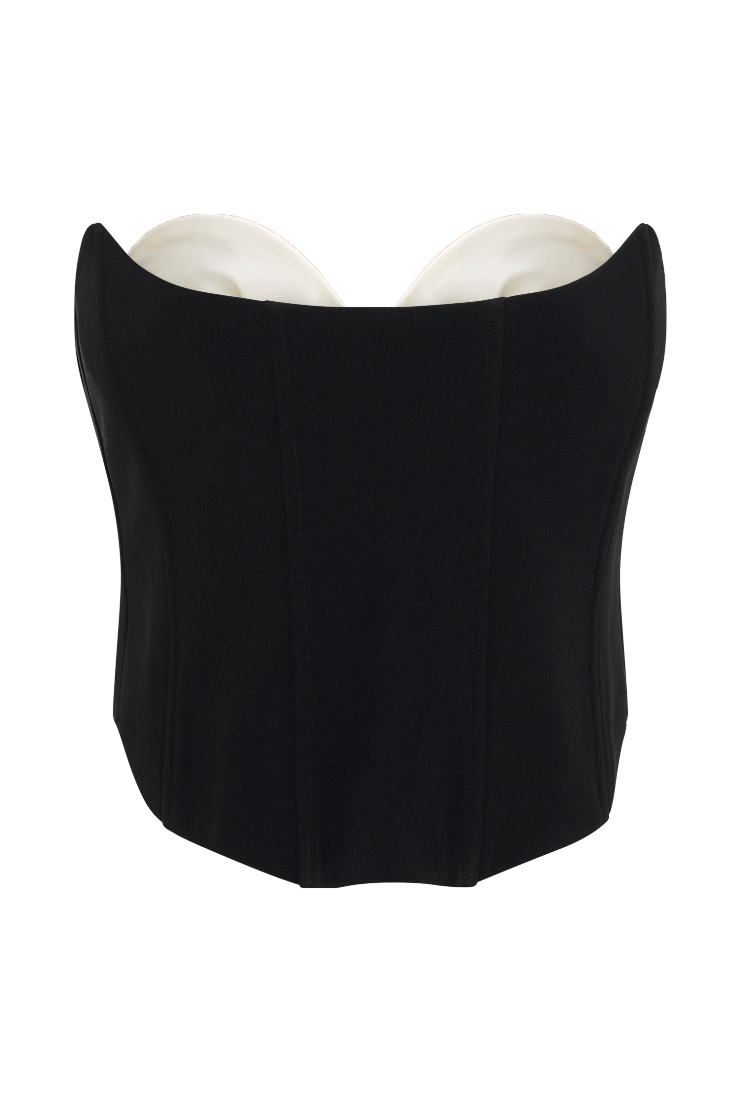 Oceane Contrast Suiting Strapless Corset - Black、mySite、solidvoid