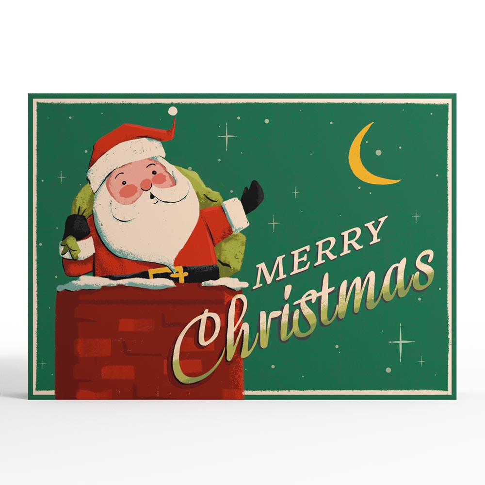 Santa Down the Chimney Christmas Pop-Up Card、mySite、solidvoid