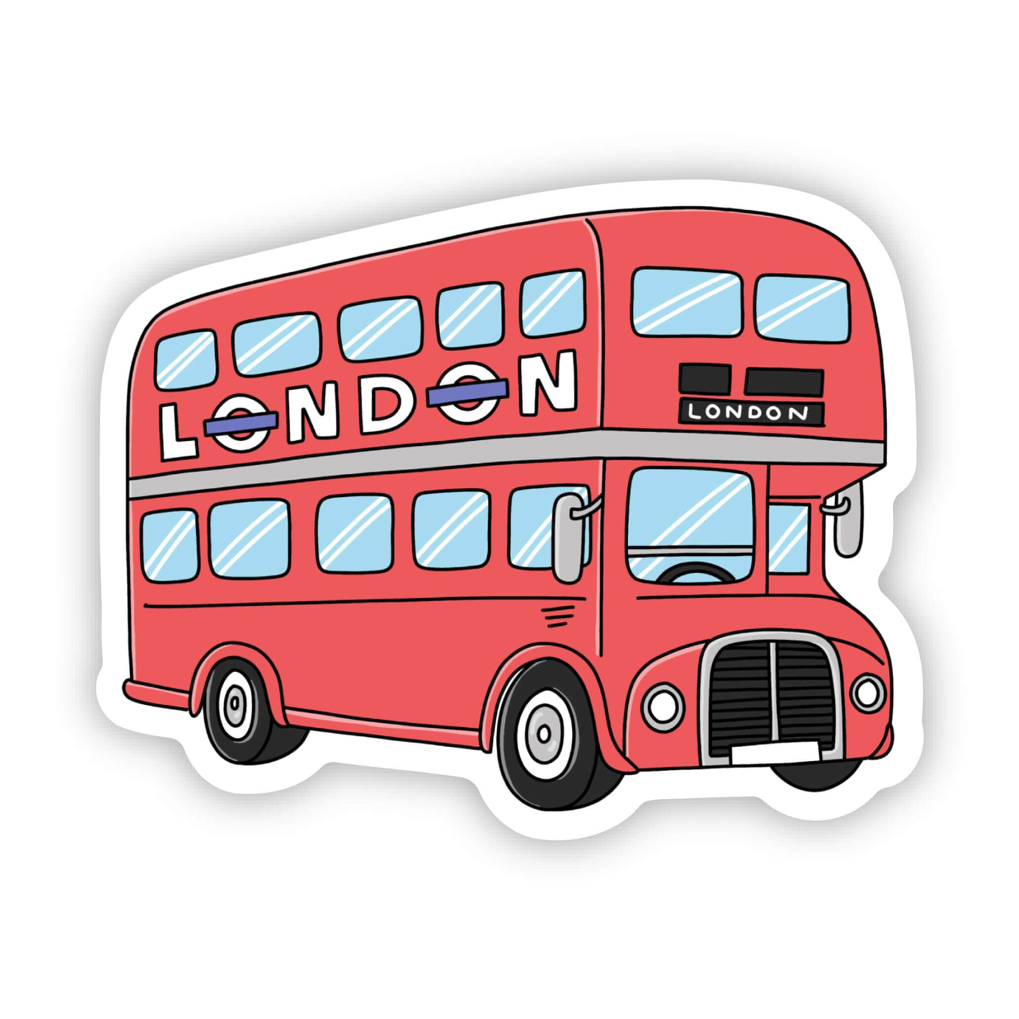  London Red Double Decker Bus Sticker、mySite、elrpsem3k