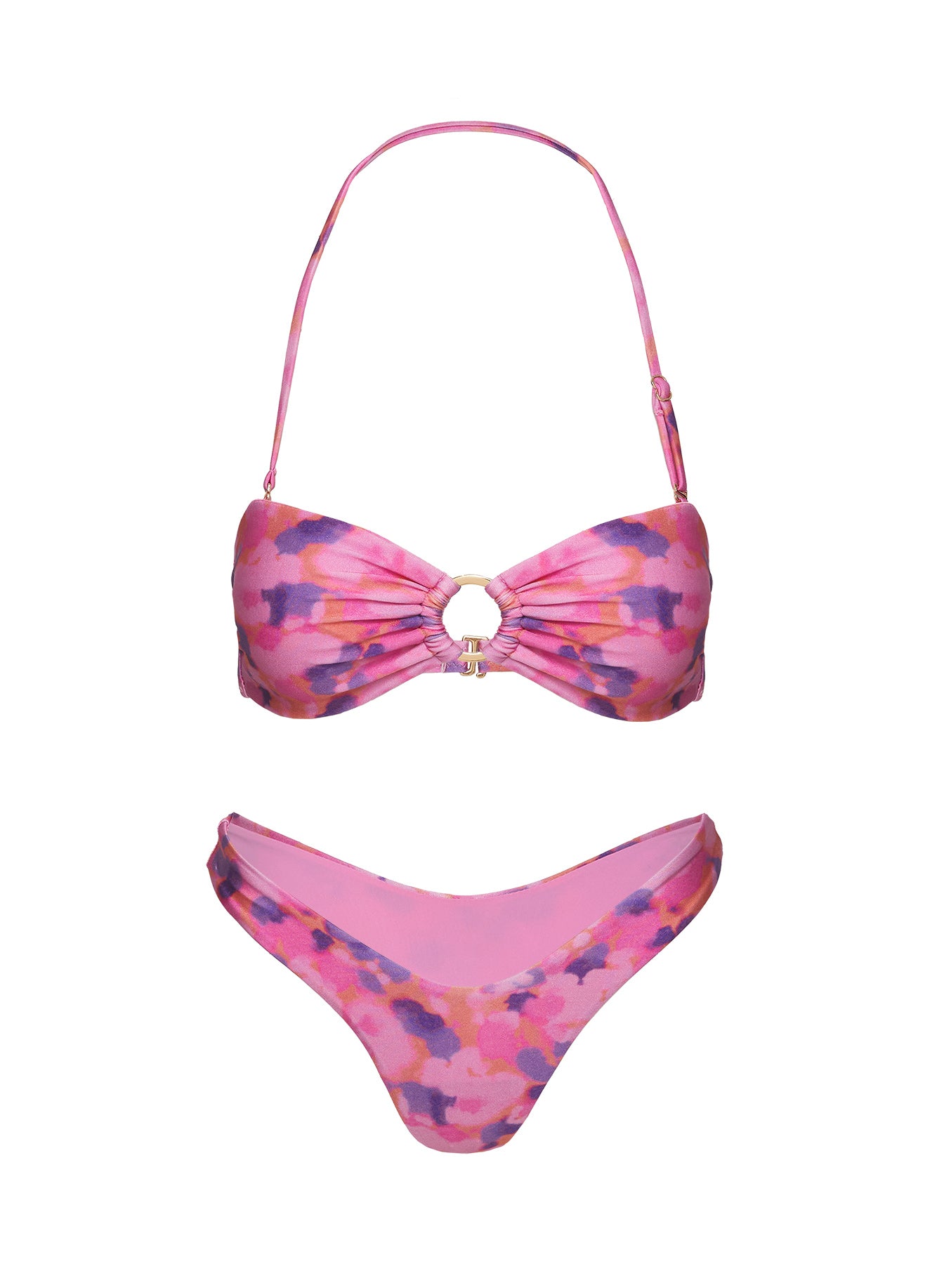 Love Letters High Cut Cheeky Bikini Bottoms Purple Floral、mySite、solidvoid