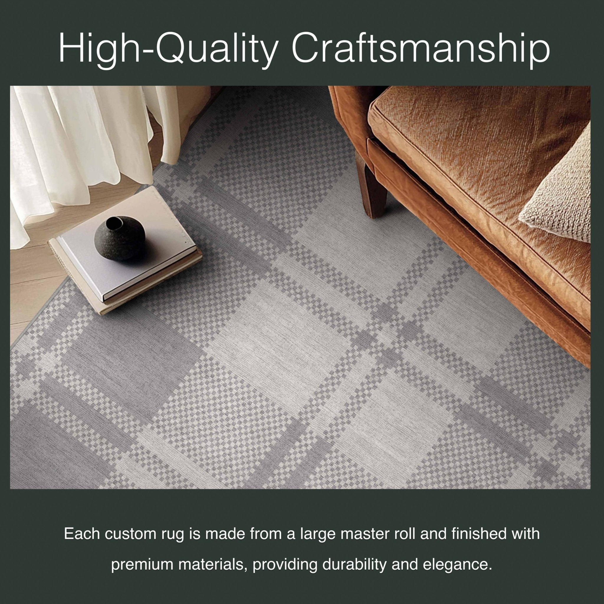 Oswald Plaid Custom Rug - Classic Plaid Design , Low Pile, Easy Maintenance, Customizable for Your Space、mySite、gigharbornorthrealestate