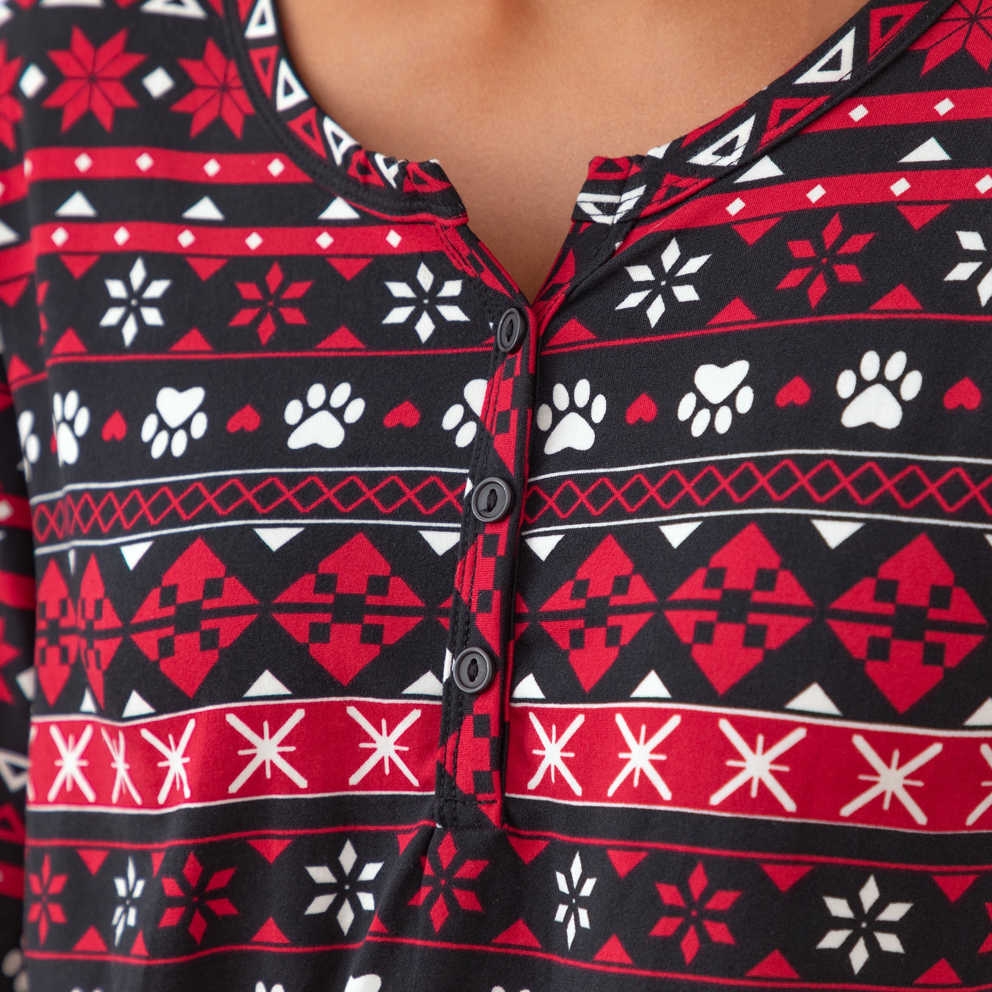 Traditional Nordic Paws Soft Touch Henley Pajama Set、mySite、camillekostekn