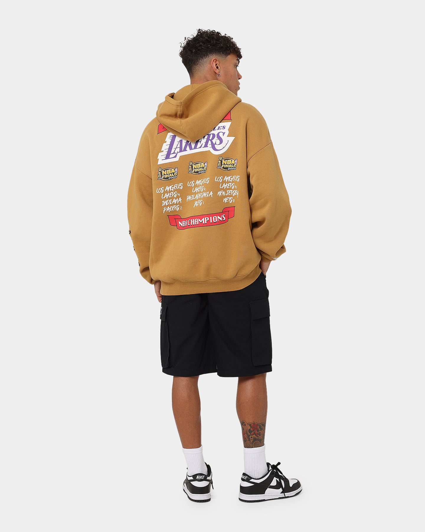 Mitchell & Ness Los Angeles Lakers 3-Peat Hoodie Bone Brown、mySite、zt4zffjzw