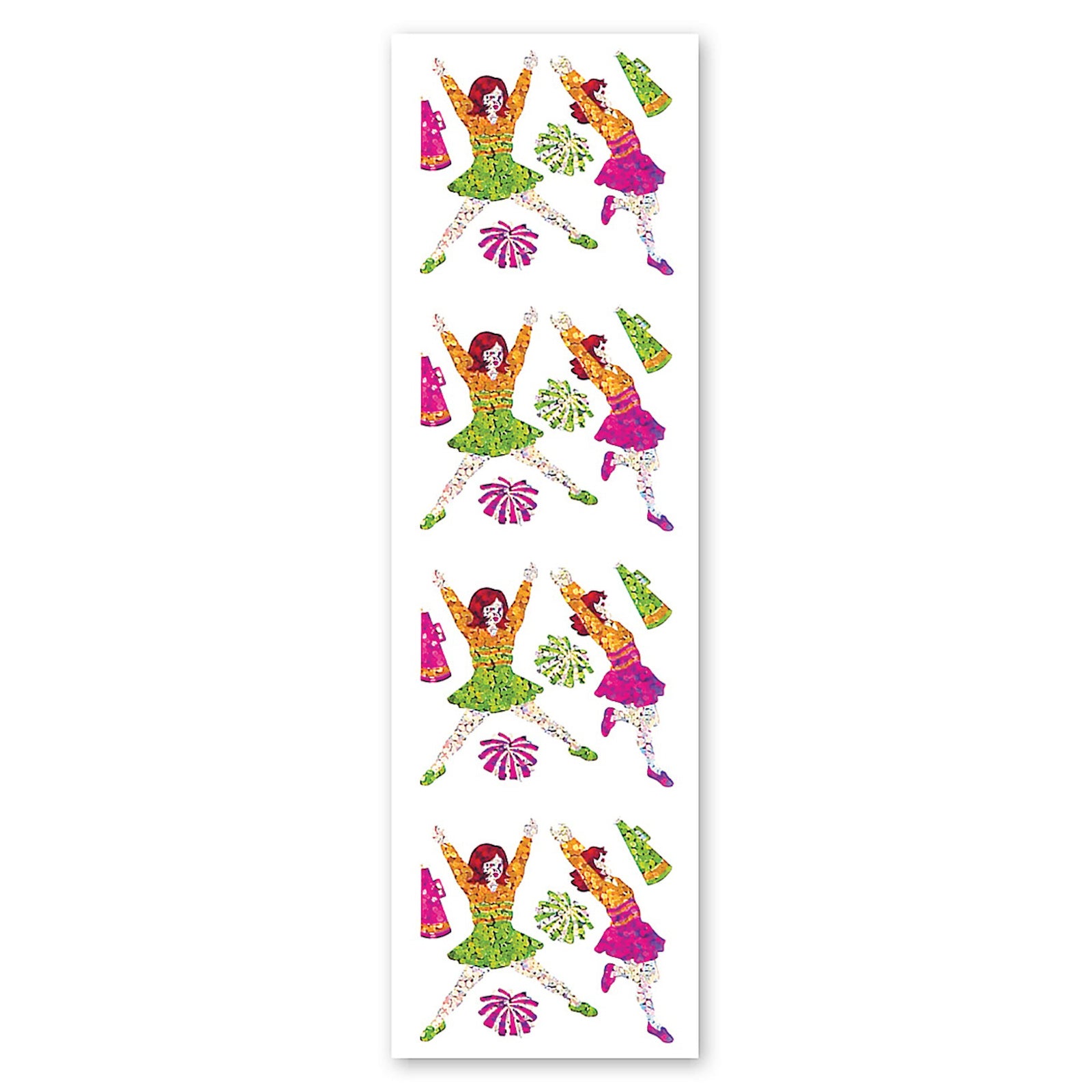  Cheerleaders Sparkly Prismatic Stickers - Packaged、mySite、ghnorth