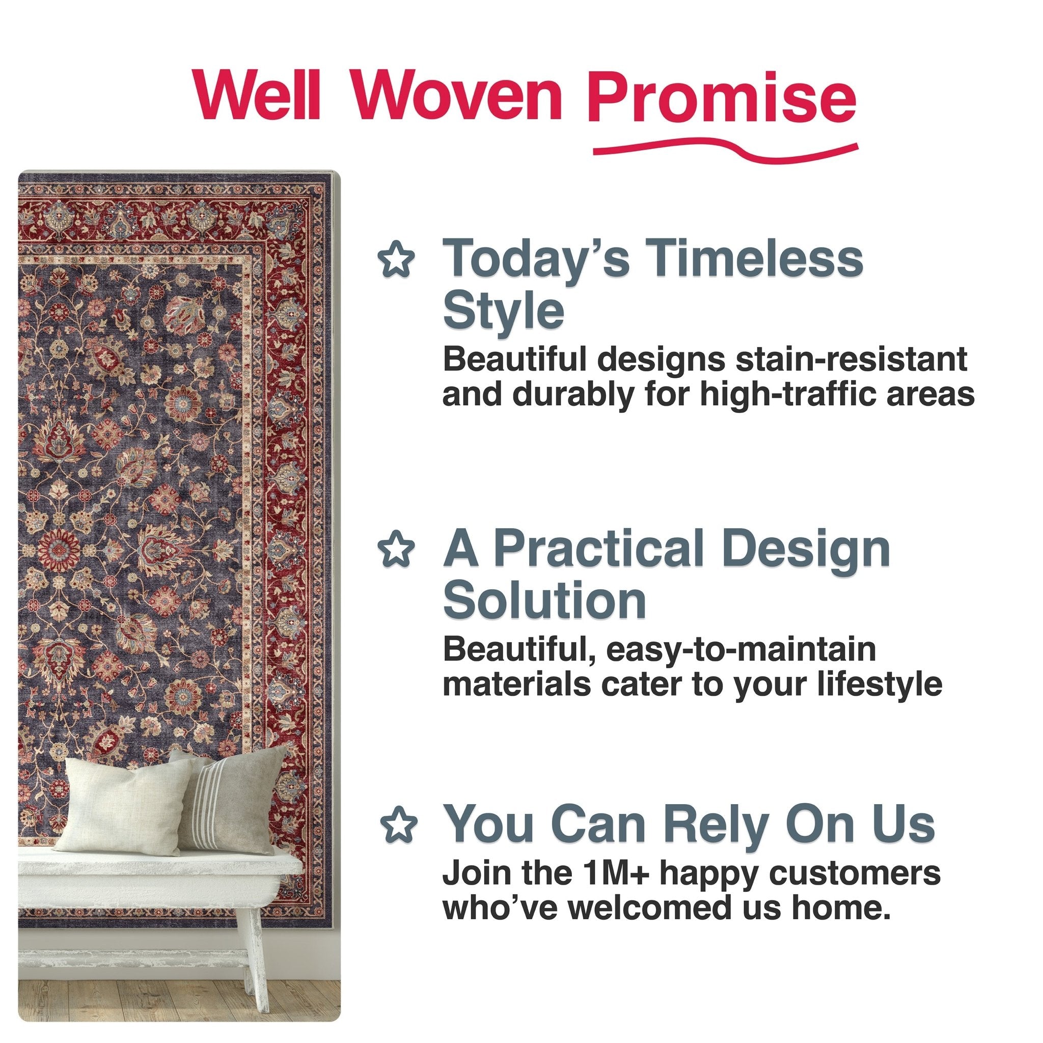 Rome Vintage Oriental Floral Flat-Weave Rug、mySite、gigharbornorthrealestate