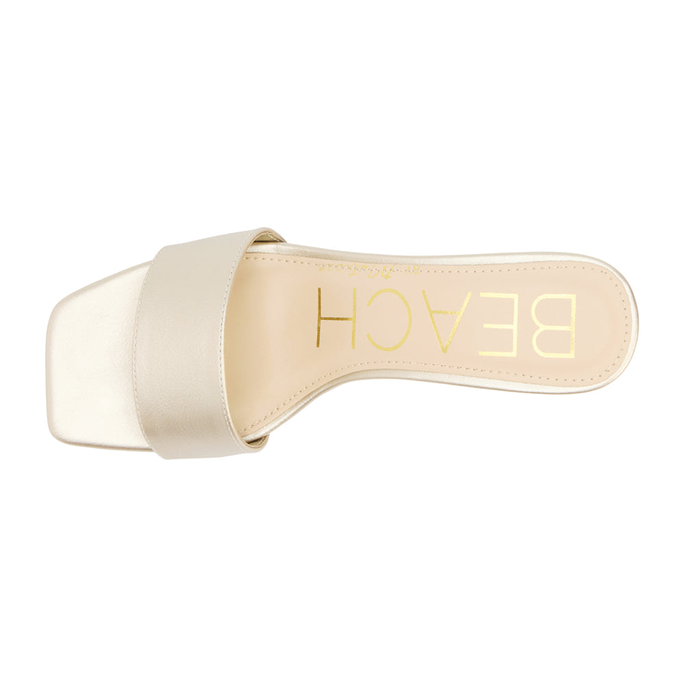 Capricorn Metallic Kitten Heel Slide Sandals、mySite、gtrtttuynbv